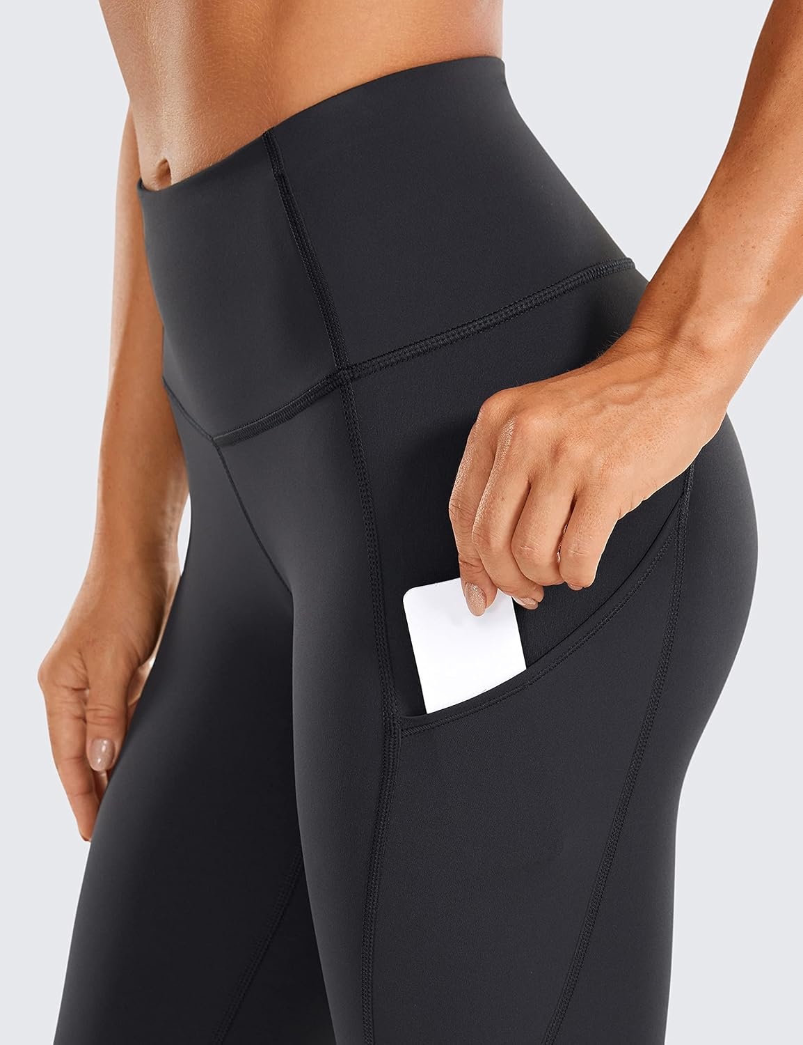 image:imageCRZ YOGA Naked Feeling Workout Leggings Pockets 25 High Waisted Womens Yoga Pants Running TightsInk Gray