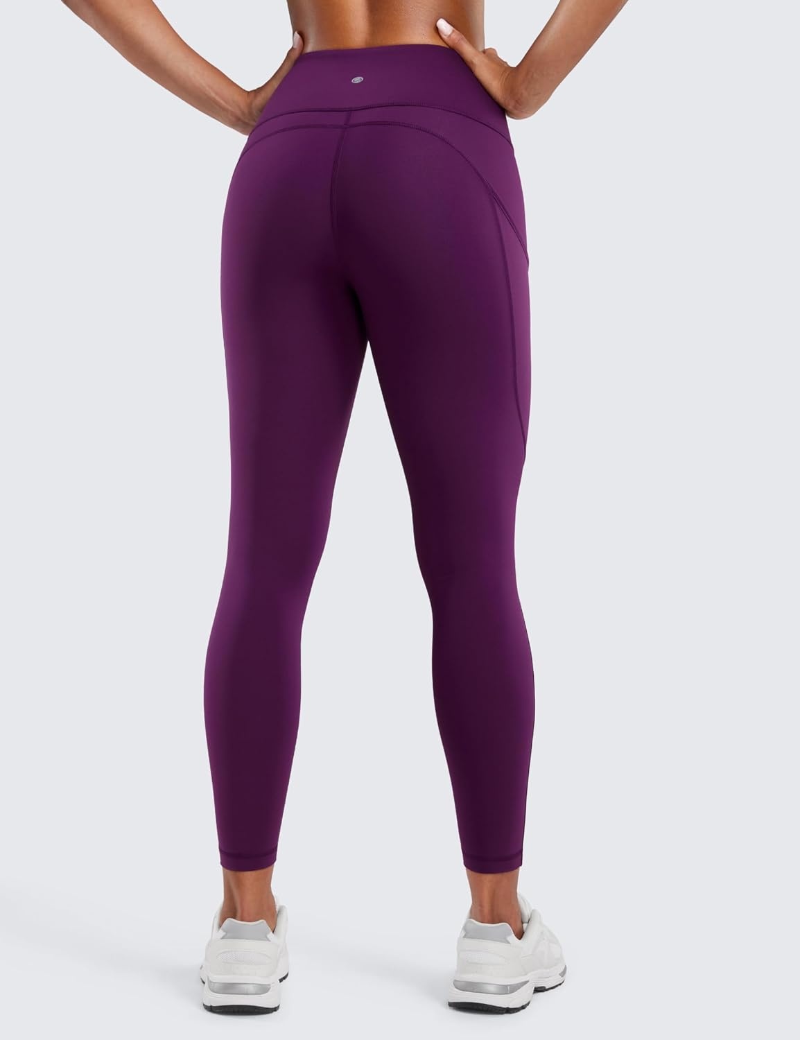 image:imageCRZ YOGA Naked Feeling Workout Leggings Pockets 25 High Waisted Womens Yoga Pants Running TightsPlum Magenta