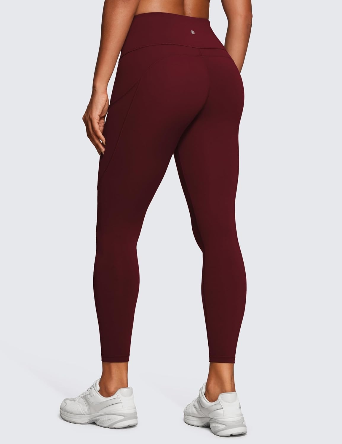 image:imageCRZ YOGA Naked Feeling Workout Leggings Pockets 25 High Waisted Womens Yoga Pants Running TightsRed Merlot