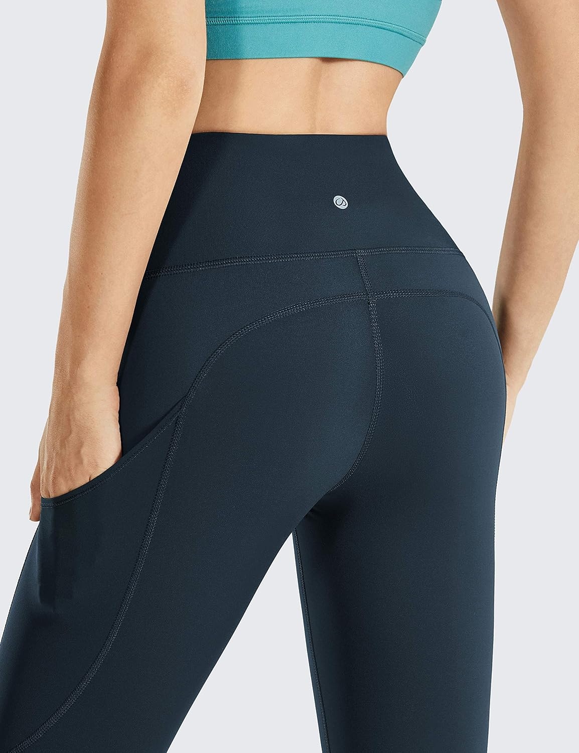 image:imageCRZ YOGA Naked Feeling Workout Leggings Pockets 25 High Waisted Womens Yoga Pants Running TightsTrue Navy