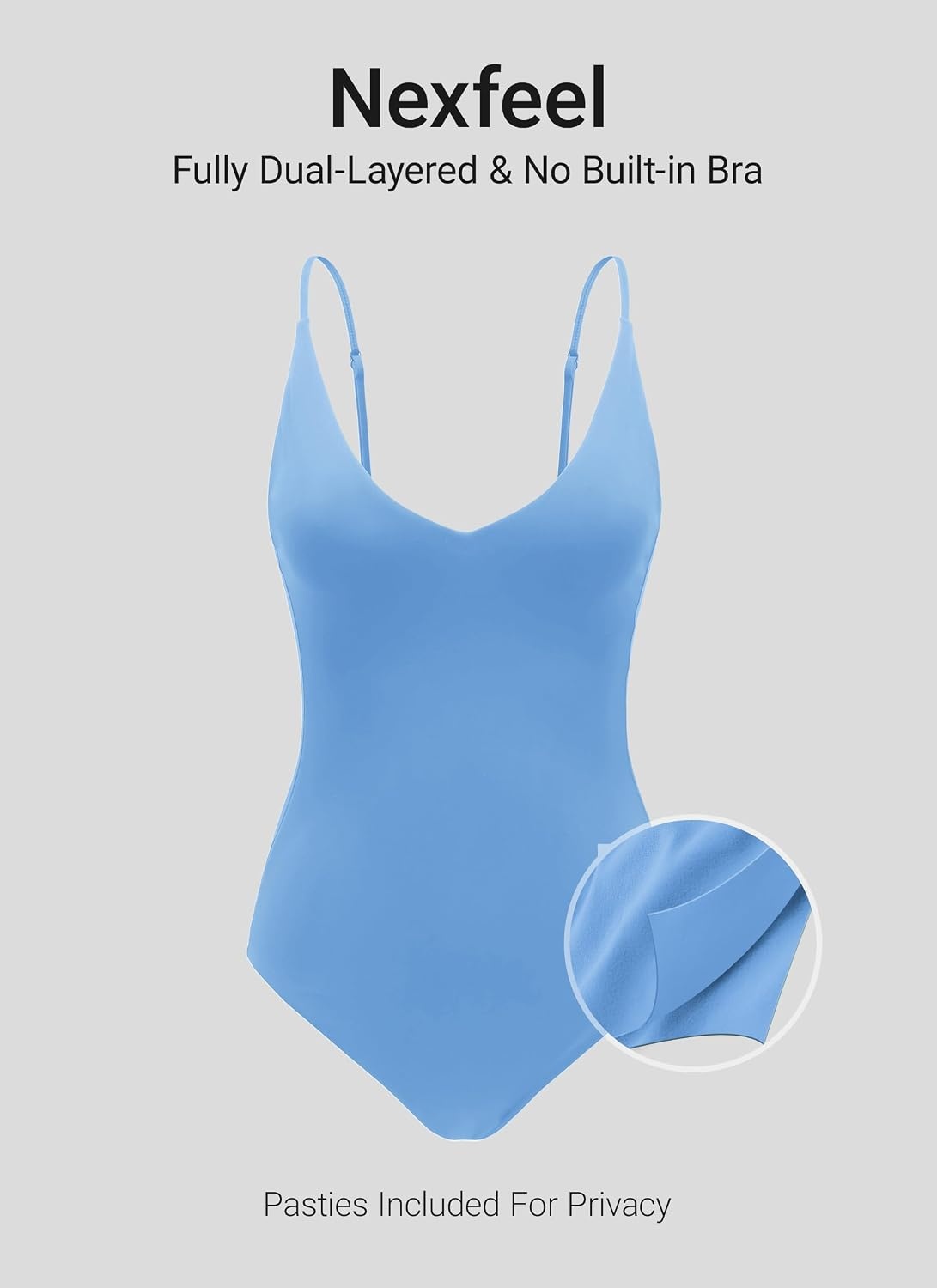 image:imageCRZ YOGA Nexfeel Double Lined V Neck One Piece Swimsuit for Women Tummy Control Slimming Modest Bathing Suit Non PaddedParty Blue