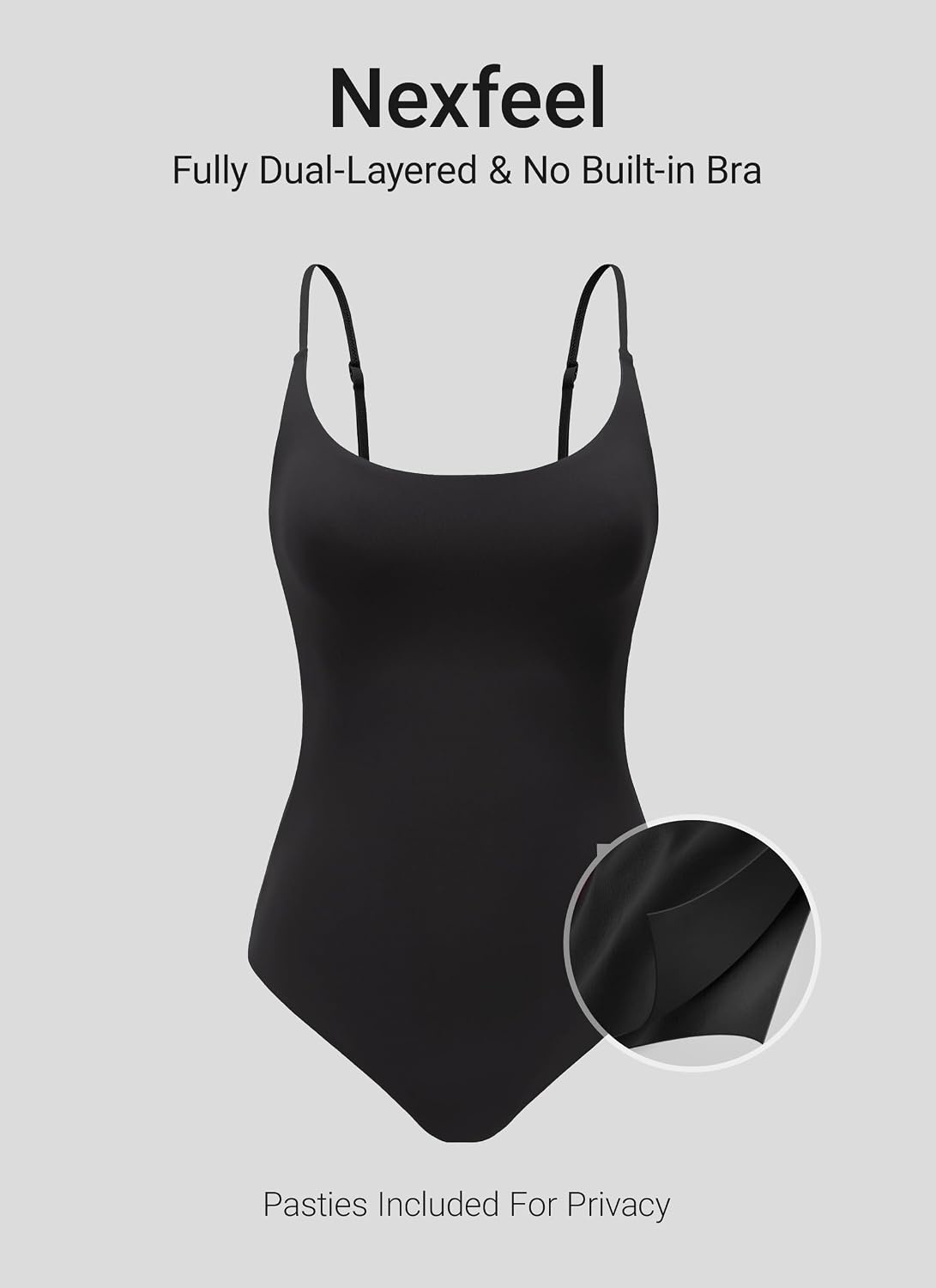 image:imageCRZ YOGA Nexfeel Scoop Neck One Piece Swimsuit for Women Double Lined Non Padded Tummy Control U Back Modest Swim Bathing SuitBlack
