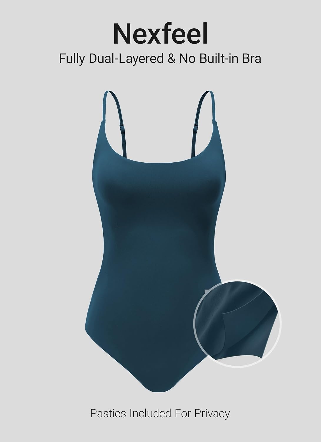 image:imageCRZ YOGA Nexfeel Scoop Neck One Piece Swimsuit for Women Double Lined Non Padded Tummy Control U Back Modest Swim Bathing SuitInsignia Blue