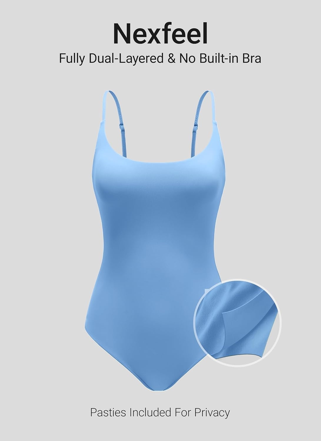 image:imageCRZ YOGA Nexfeel Scoop Neck One Piece Swimsuit for Women Double Lined Non Padded Tummy Control U Back Modest Swim Bathing SuitParty Blue