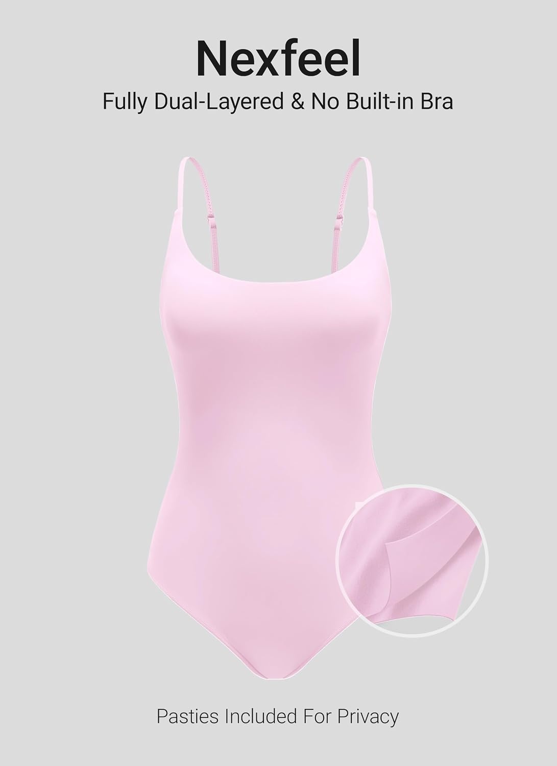 image:imageCRZ YOGA Nexfeel Scoop Neck One Piece Swimsuit for Women Double Lined Non Padded Tummy Control U Back Modest Swim Bathing SuitPink Peony
