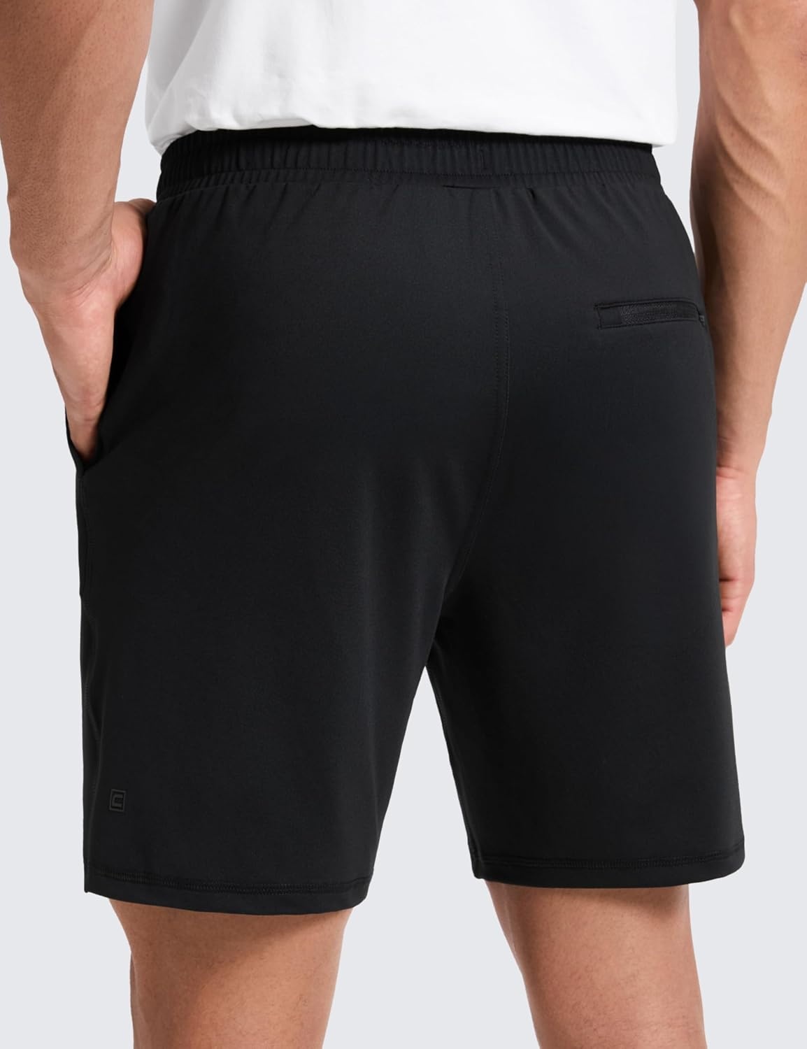 image:imageCRZ YOGA Performance Shorts for Men 7 Knit Stretch Breathable SweatWicking Workout Athletic Gym Casual with PocketsBlack