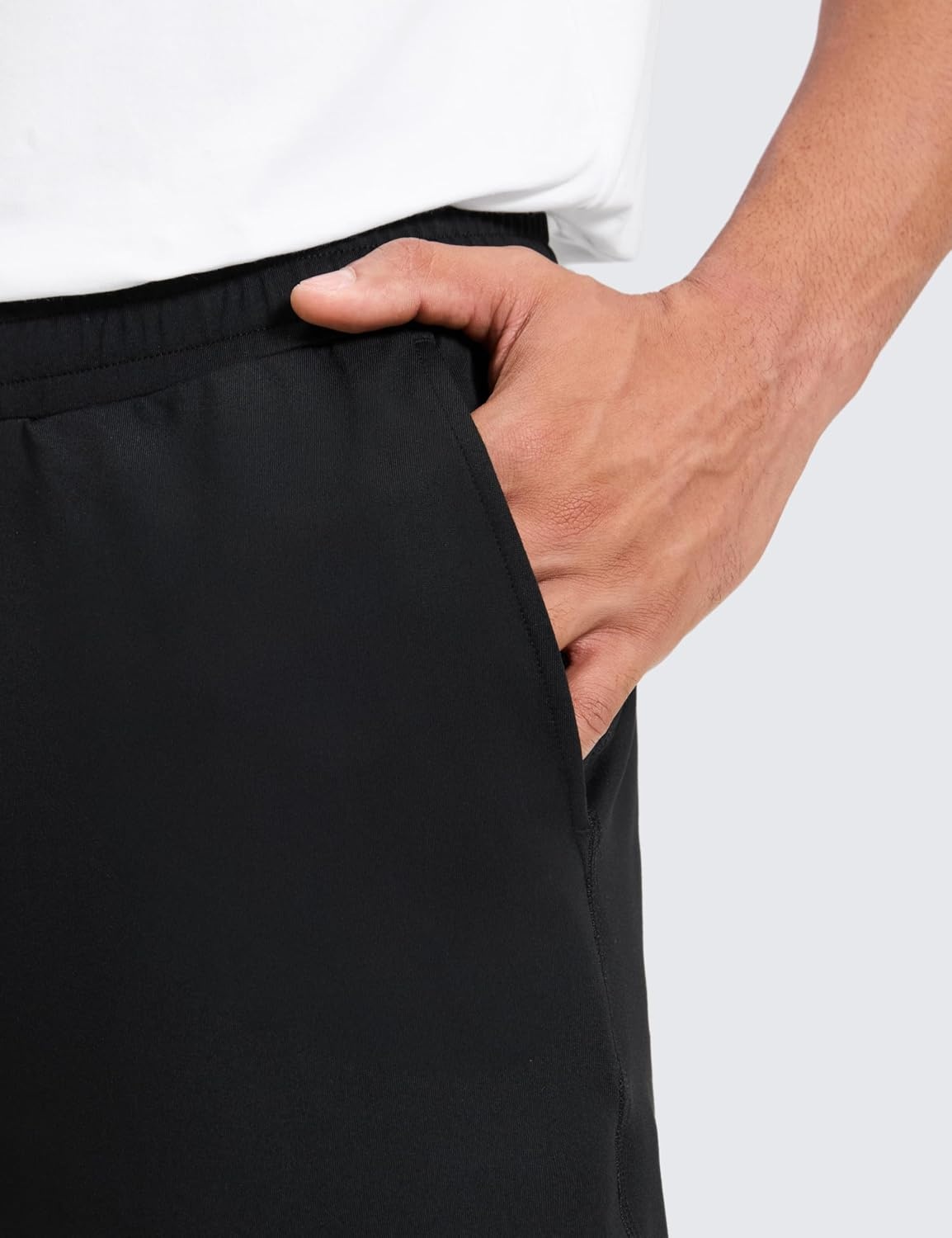 image:imageCRZ YOGA Performance Shorts for Men 7 Knit Stretch Breathable SweatWicking Workout Athletic Gym Casual with PocketsBlack