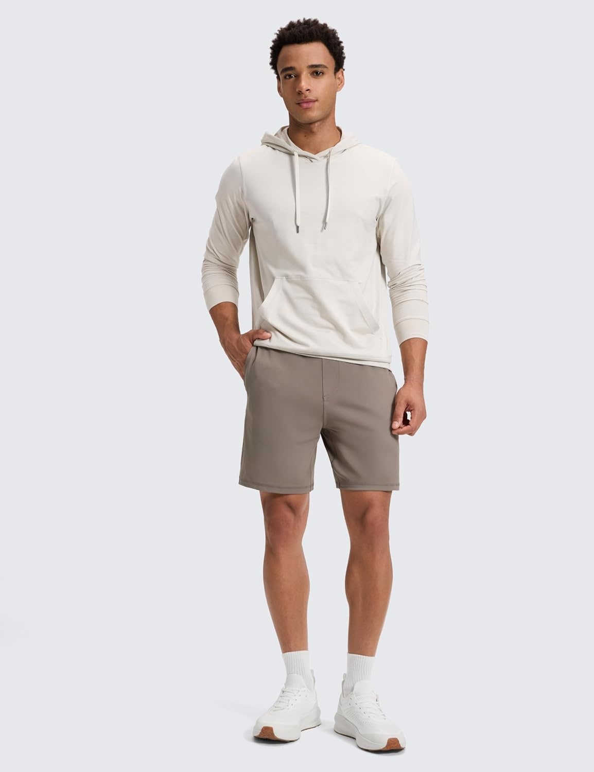 image:imageCRZ YOGA Performance Shorts for Men 7 Knit Stretch Breathable SweatWicking Workout Athletic Gym Casual with PocketsCliff Ash