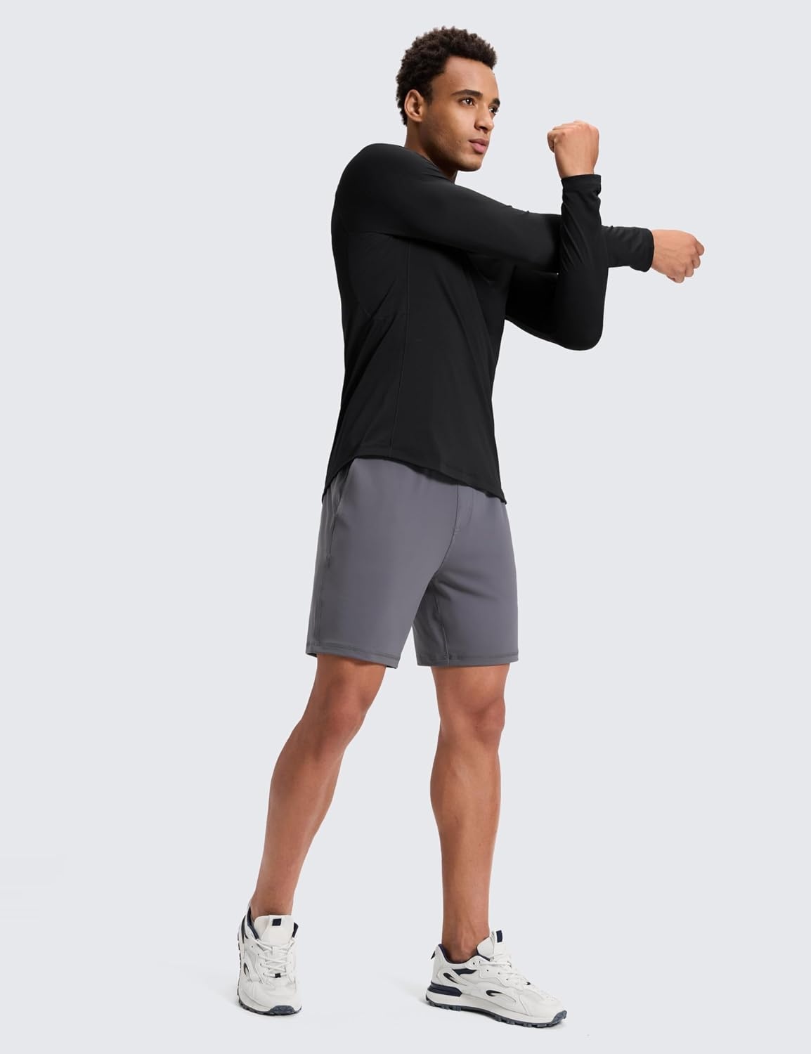image:imageCRZ YOGA Performance Shorts for Men 7 Knit Stretch Breathable SweatWicking Workout Athletic Gym Casual with PocketsDark Carbon