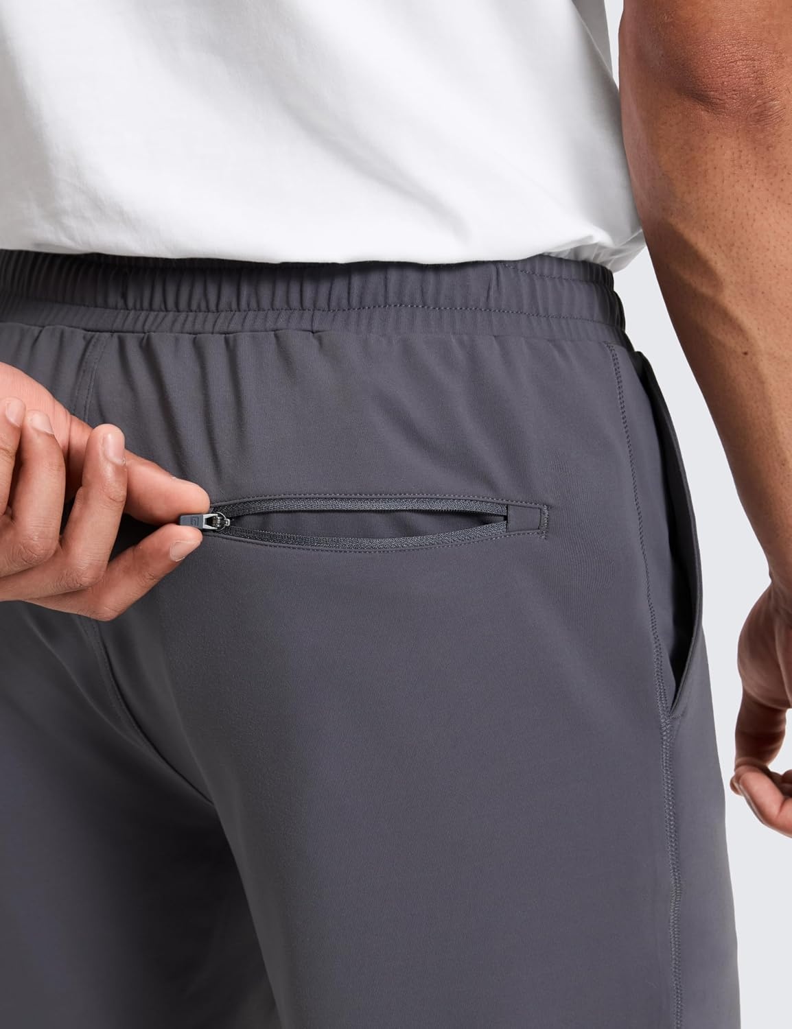 image:imageCRZ YOGA Performance Shorts for Men 7 Knit Stretch Breathable SweatWicking Workout Athletic Gym Casual with PocketsDark Carbon