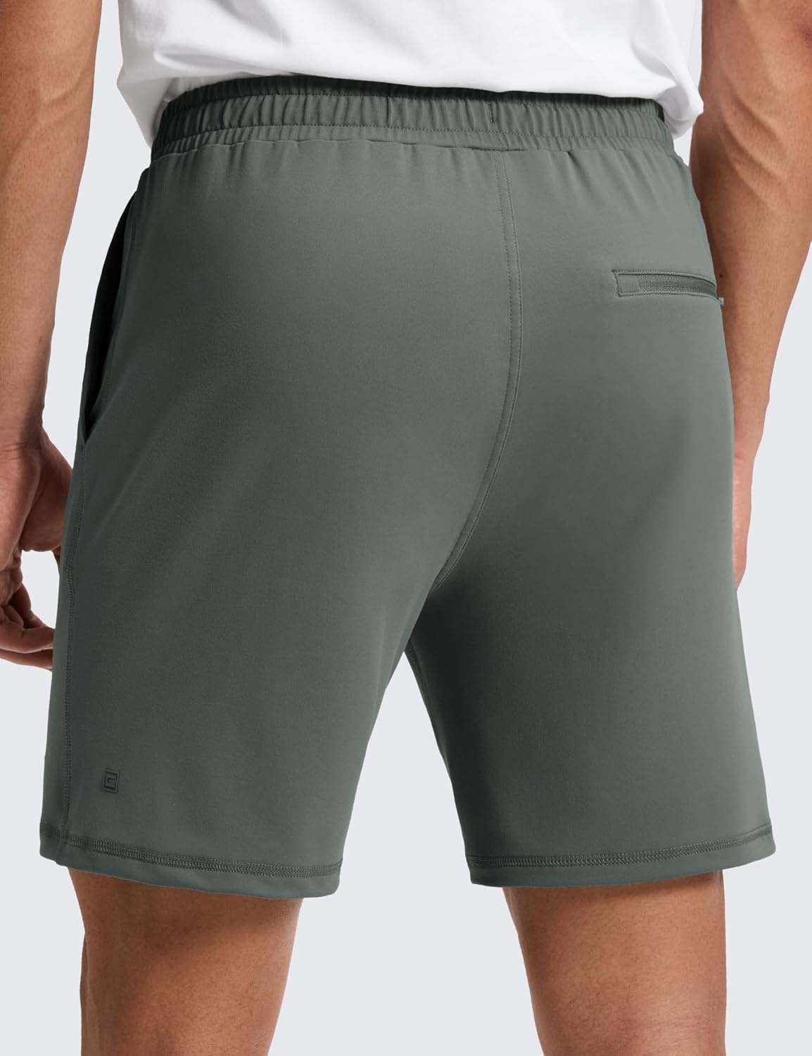 image:imageCRZ YOGA Performance Shorts for Men 7 Knit Stretch Breathable SweatWicking Workout Athletic Gym Casual with PocketsGrey Sage