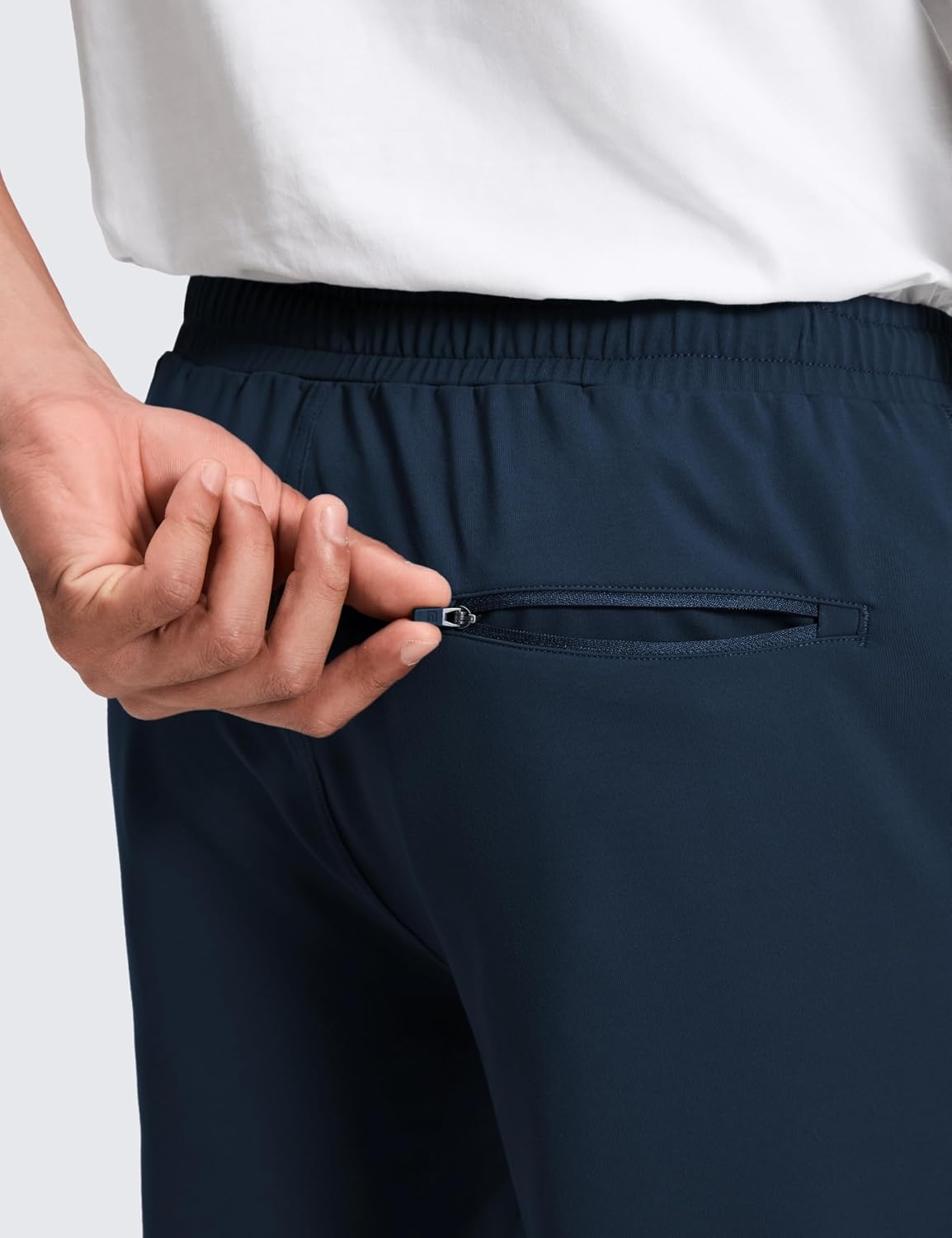 image:imageCRZ YOGA Performance Shorts for Men 7 Knit Stretch Breathable SweatWicking Workout Athletic Gym Casual with PocketsInk Blue
