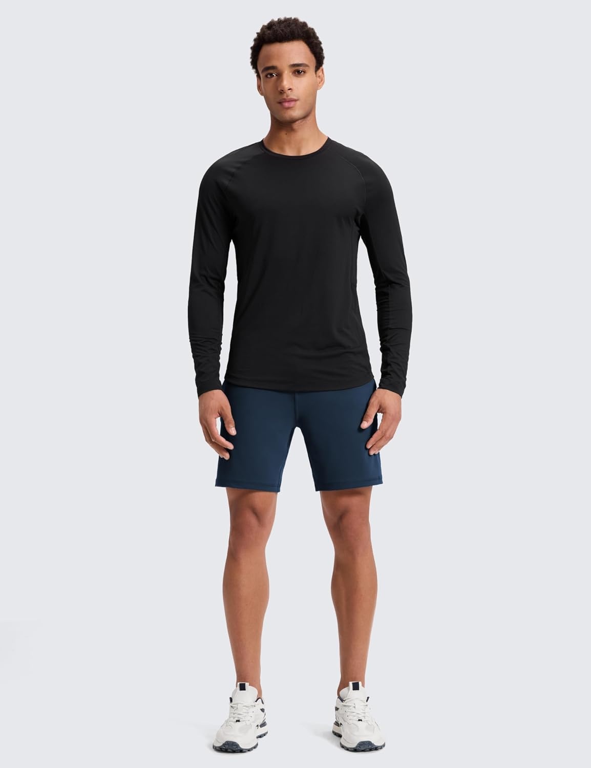 image:imageCRZ YOGA Performance Shorts for Men 7 Knit Stretch Breathable SweatWicking Workout Athletic Gym Casual with PocketsInk Blue