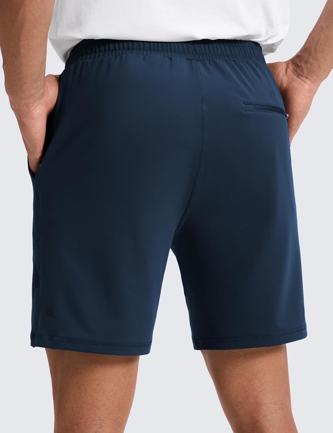 image:imageCRZ YOGA Performance Shorts for Men 7 Knit Stretch Breathable SweatWicking Workout Athletic Gym Casual with PocketsInk Blue