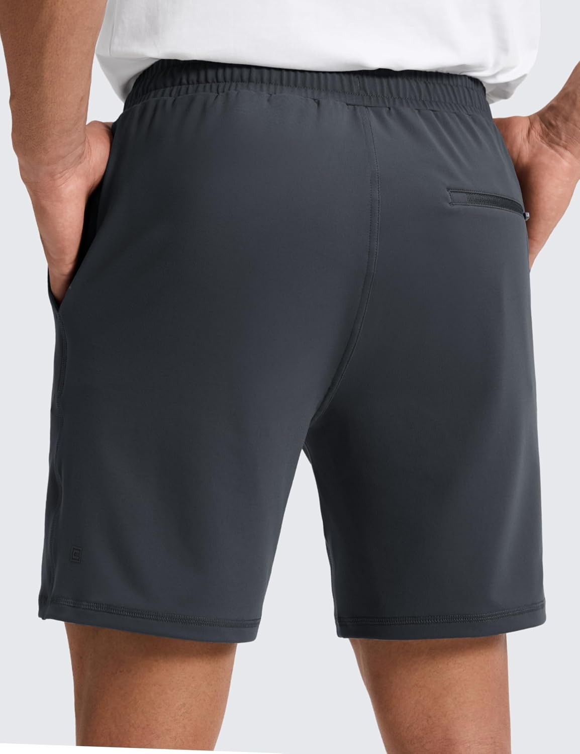 image:imageCRZ YOGA Performance Shorts for Men 7 Knit Stretch Breathable SweatWicking Workout Athletic Gym Casual with PocketsInk Gray