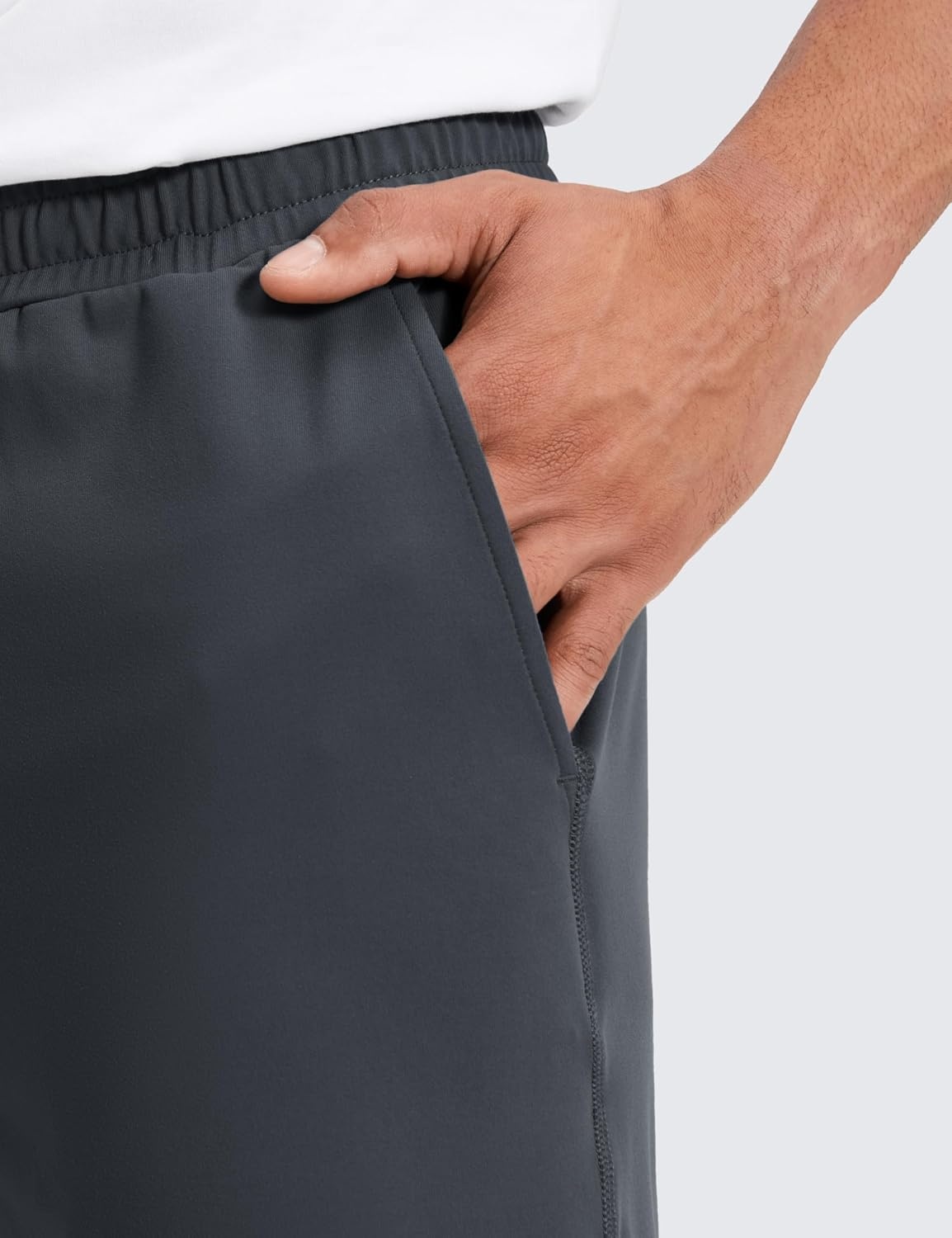 image:imageCRZ YOGA Performance Shorts for Men 7 Knit Stretch Breathable SweatWicking Workout Athletic Gym Casual with PocketsInk Gray