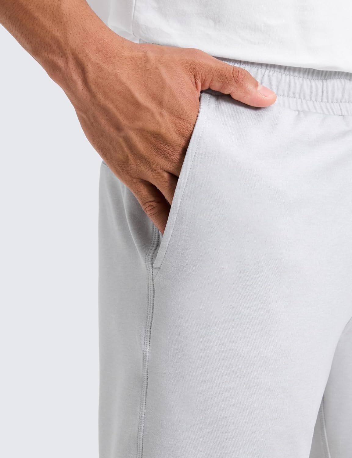 image:imageCRZ YOGA Performance Shorts for Men 7 Knit Stretch Breathable SweatWicking Workout Athletic Gym Casual with PocketsLight Grey Heather