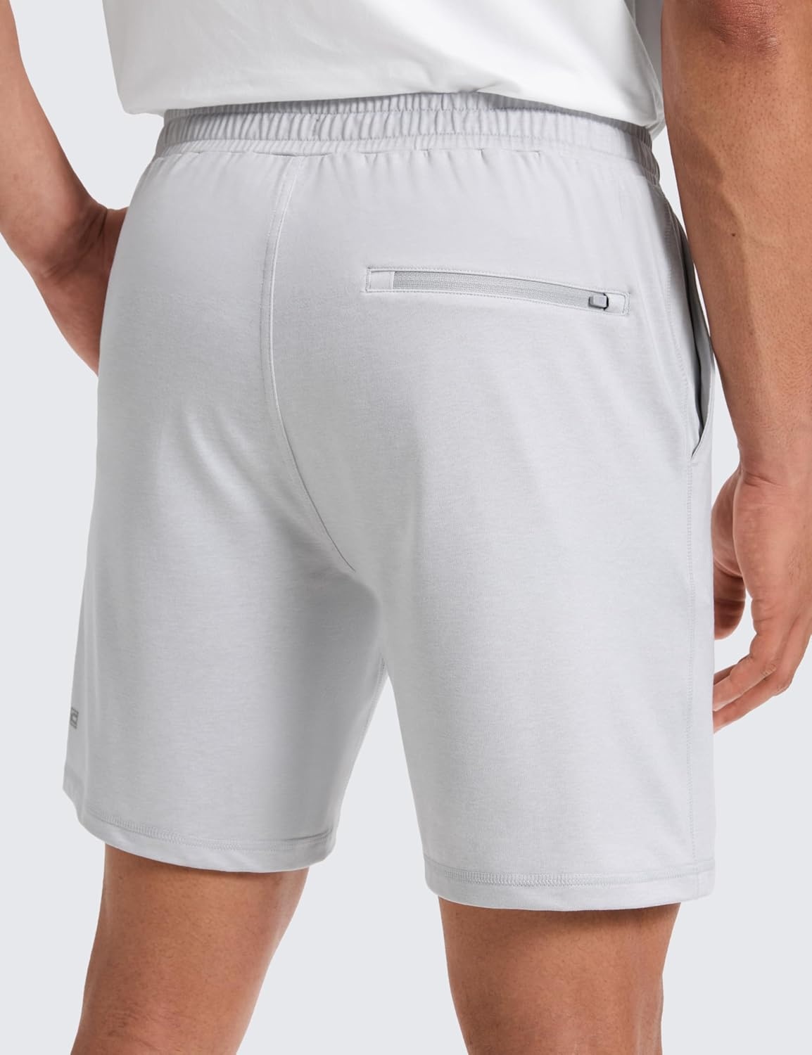 image:imageCRZ YOGA Performance Shorts for Men 7 Knit Stretch Breathable SweatWicking Workout Athletic Gym Casual with PocketsLight Grey Heather