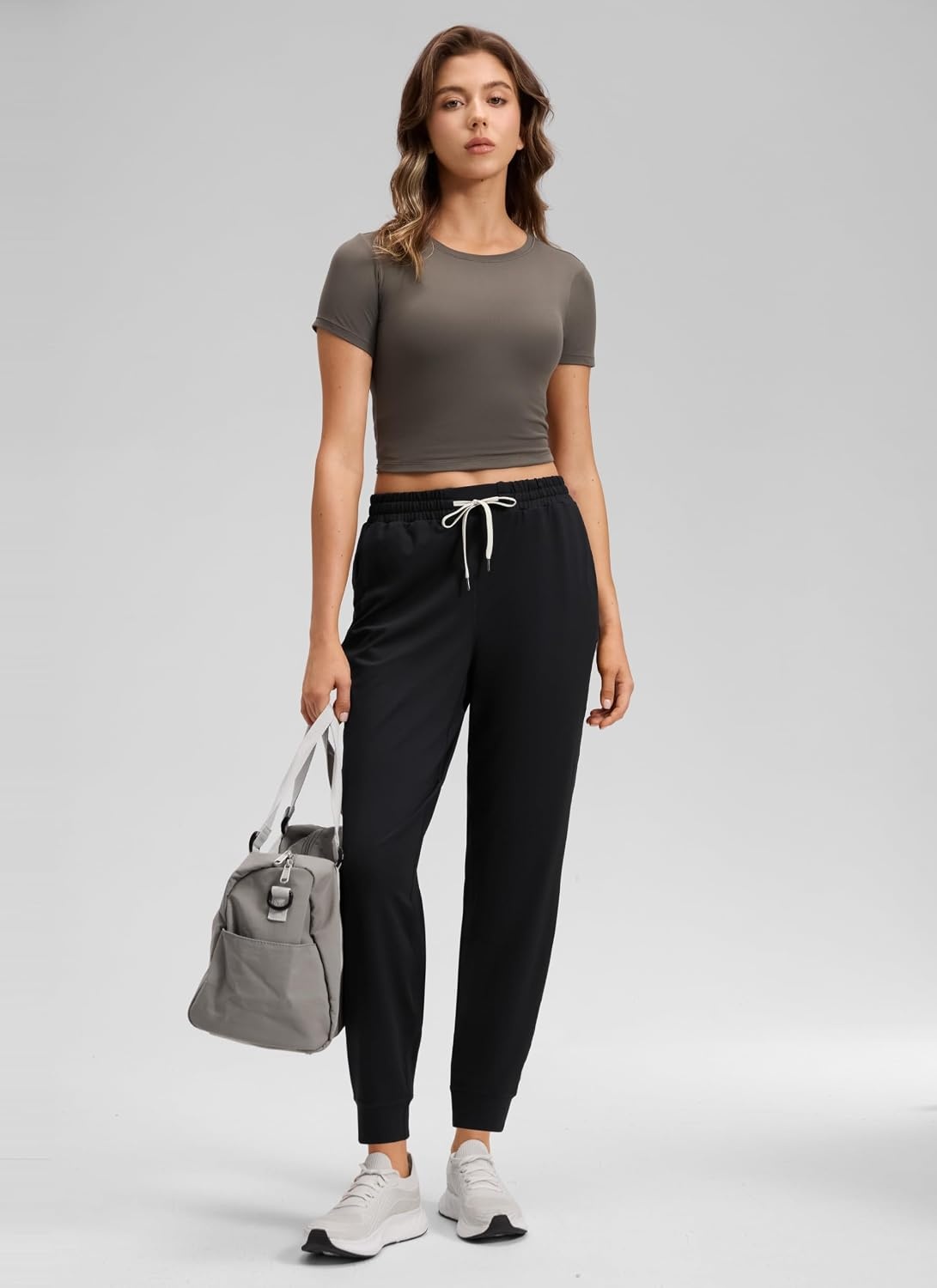 image:imageCRZ YOGA Performance Workout Joggers for Women 275 Tapered Running Casual Athletic Pants with PocketsBlack