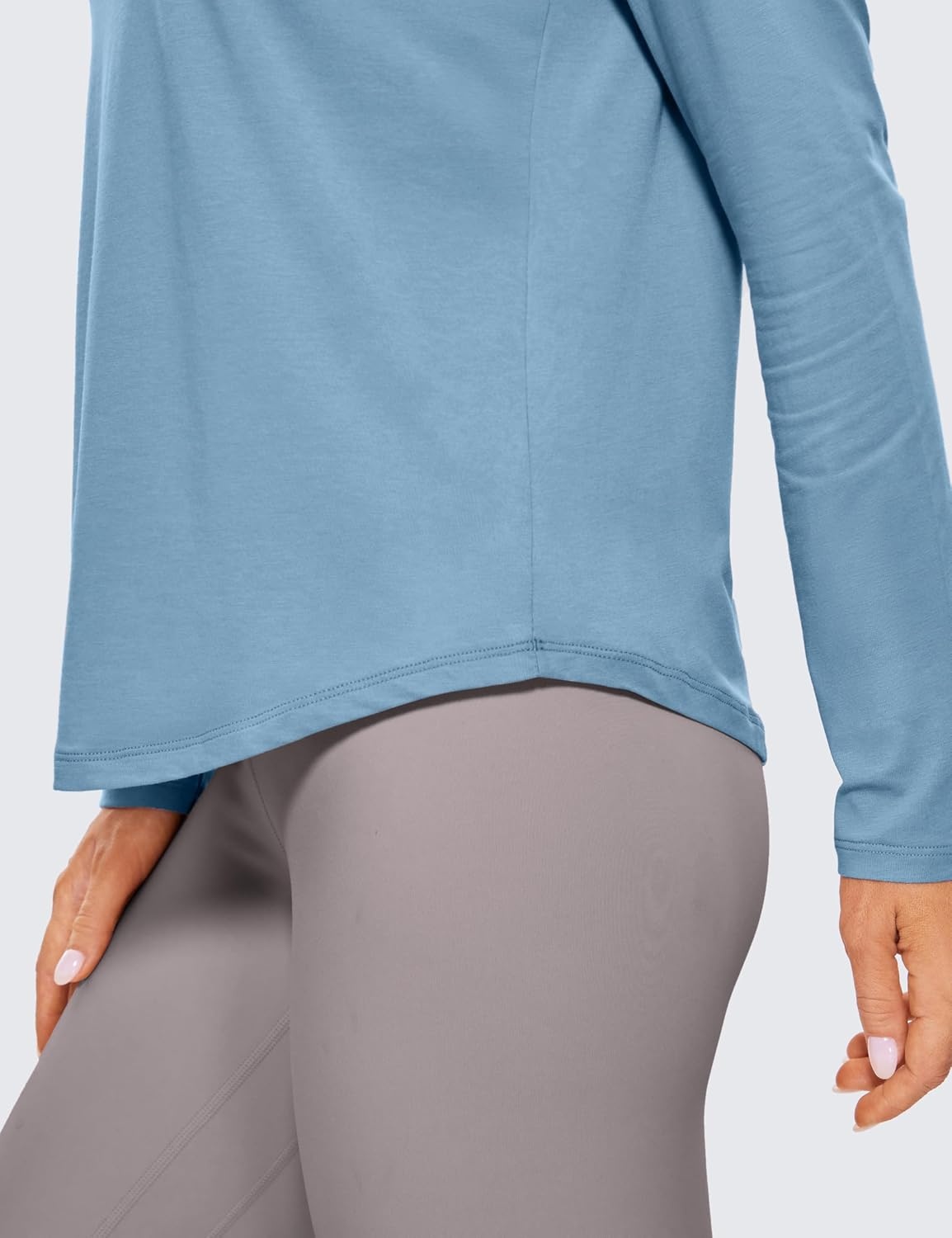 image:imageCRZ YOGA Pima Cotton Crewneck Long Sleeve Shirts for Women Workout Athletic Yoga Casual Tops Soft Plain TShirtUniverse Blue