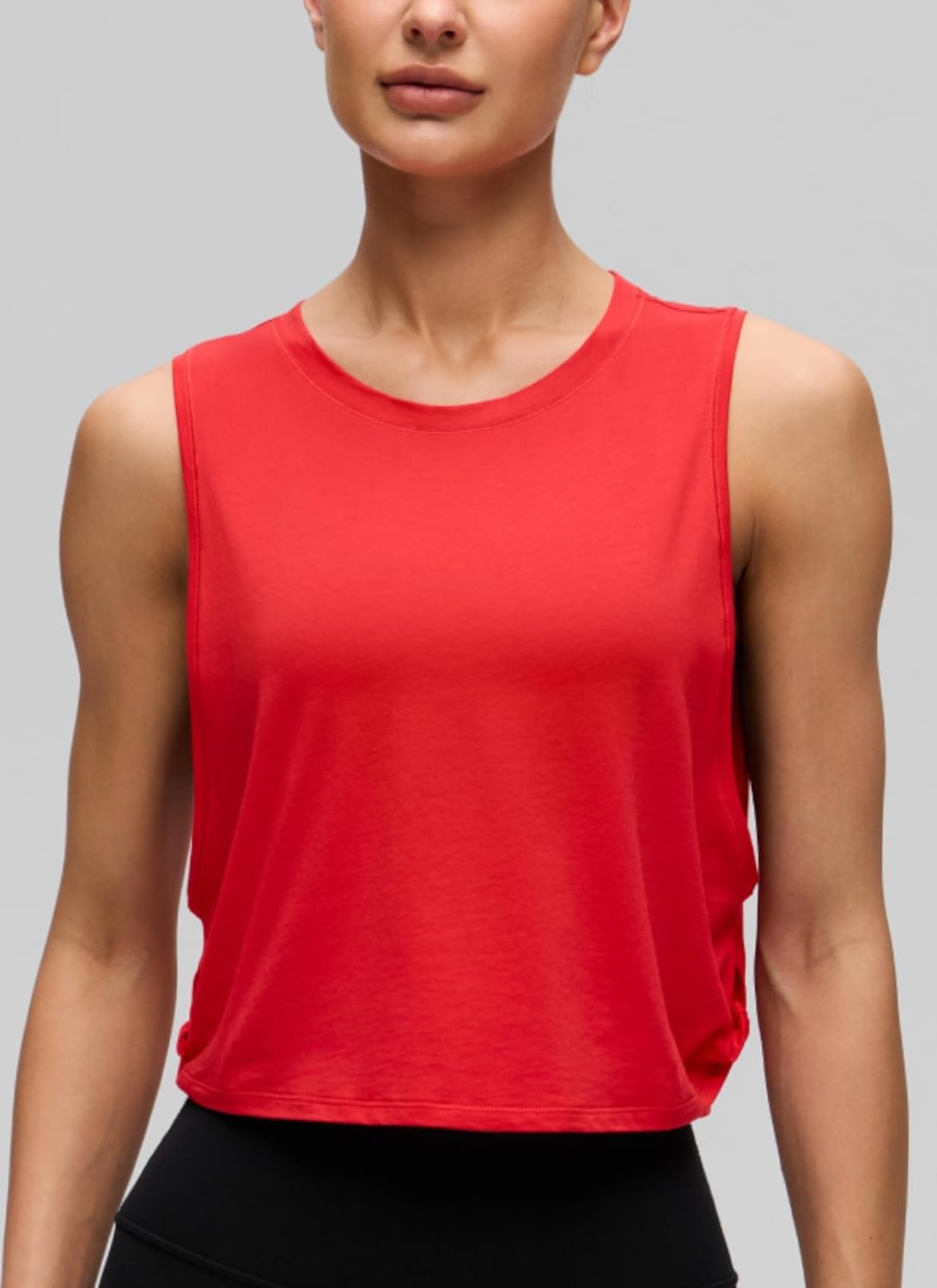 image:imageCRZ YOGA Pima Cotton Large Armhole Tank Tops for Women Workout Sport Athletic Yoga Running Gym Loose Crop Sleeveless ShirtsDeep Red