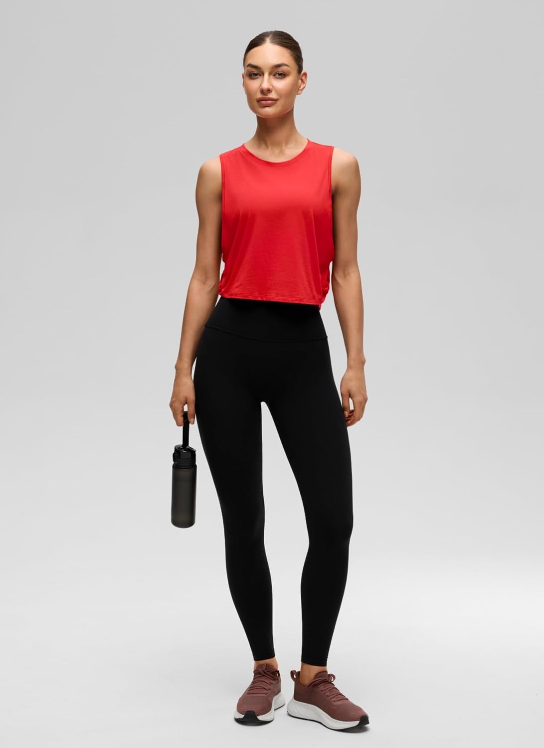 image:imageCRZ YOGA Pima Cotton Large Armhole Tank Tops for Women Workout Sport Athletic Yoga Running Gym Loose Crop Sleeveless ShirtsDeep Red