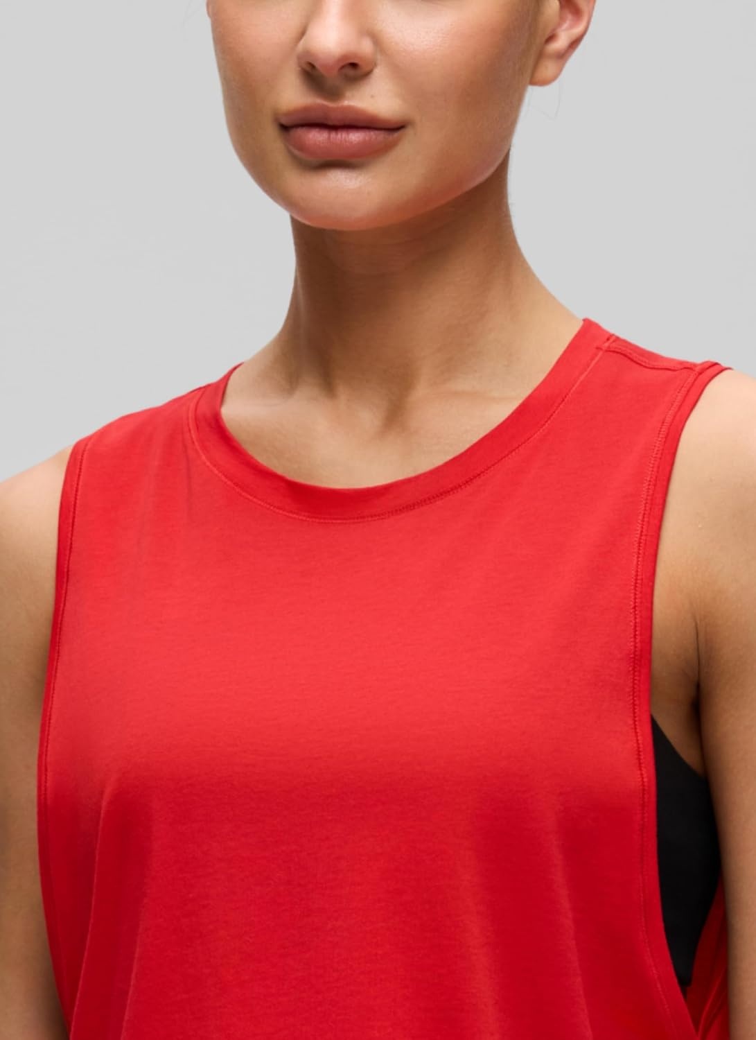 image:imageCRZ YOGA Pima Cotton Large Armhole Tank Tops for Women Workout Sport Athletic Yoga Running Gym Loose Crop Sleeveless ShirtsDeep Red