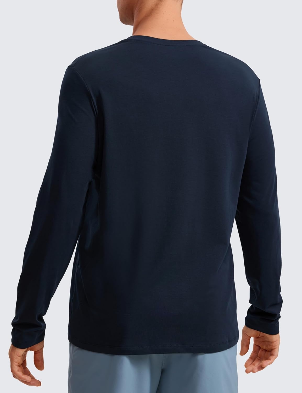 image:imageCRZ YOGA Pima Cotton Long Sleee Shirts for Men Casual Crewneck TShirts Breathable Workout Daily Basic Tee TopsTrue Navy
