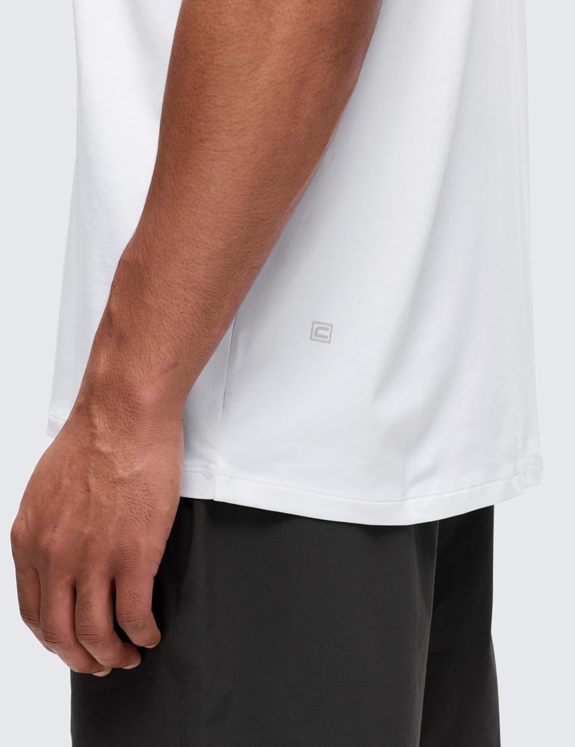 image:imageCRZ YOGA Pima Cotton Shirts for Men Short Sleeve Casual Crewneck TShirts Breathable Workout Daily Tee TopsWhite