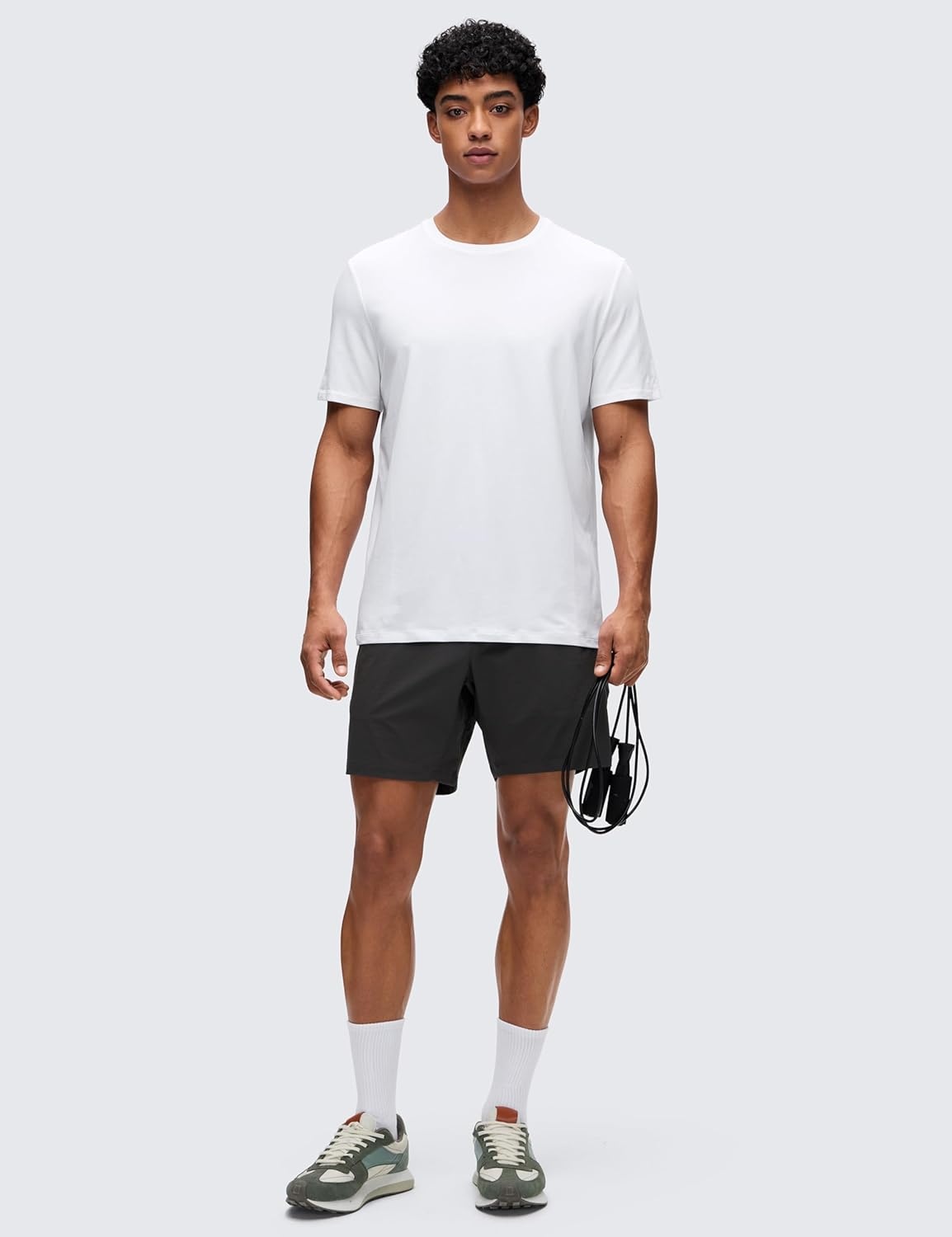 image:imageCRZ YOGA Pima Cotton Shirts for Men Short Sleeve Casual Crewneck TShirts Breathable Workout Daily Tee TopsWhite