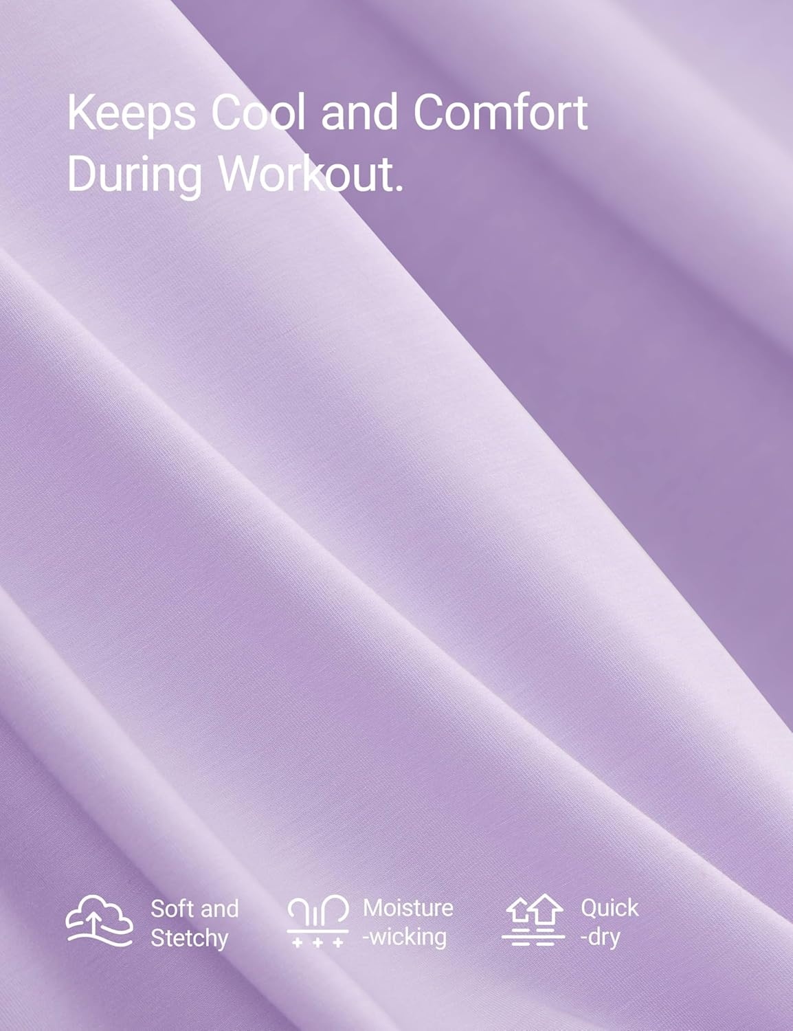 image:imageCRZ YOGA Quick Dry Workout Tops for Women Hip Length Athletic Running Gym Yoga Short Sleeve Shirts Crewneck Basic TeesLavender Frost