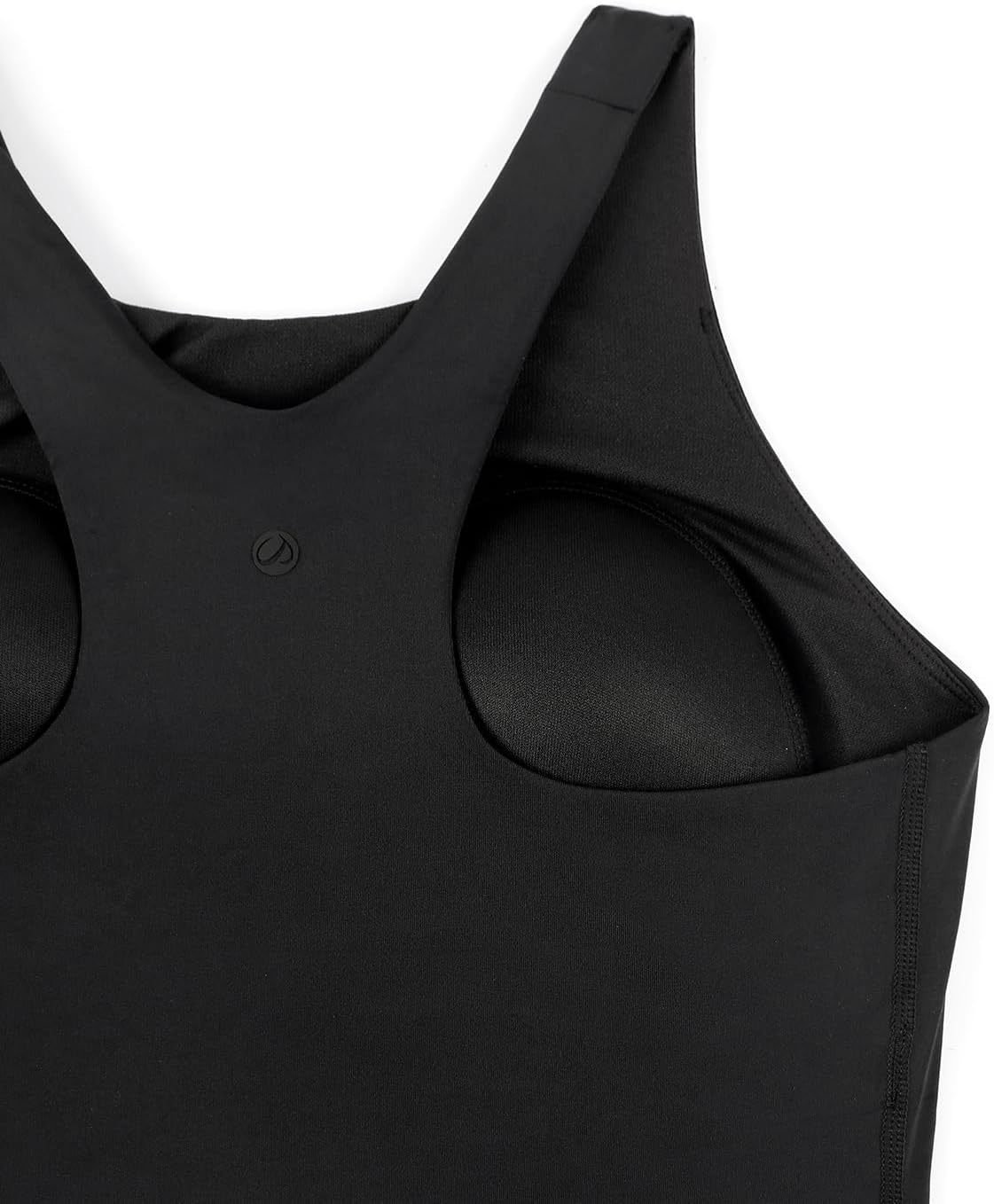 image:imageCRZ YOGA Racerback Bikini Tops for Women Padded High Neck Modest Swim Sports Bathing BraBlack