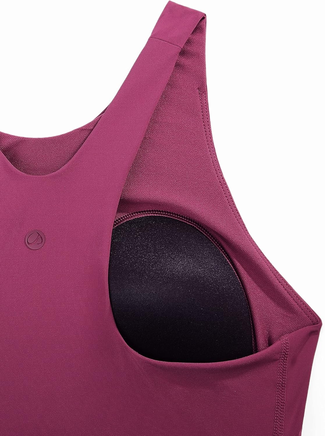 image:imageCRZ YOGA Racerback Bikini Tops for Women Padded High Neck Modest Swim Sports Bathing BraFuchsia