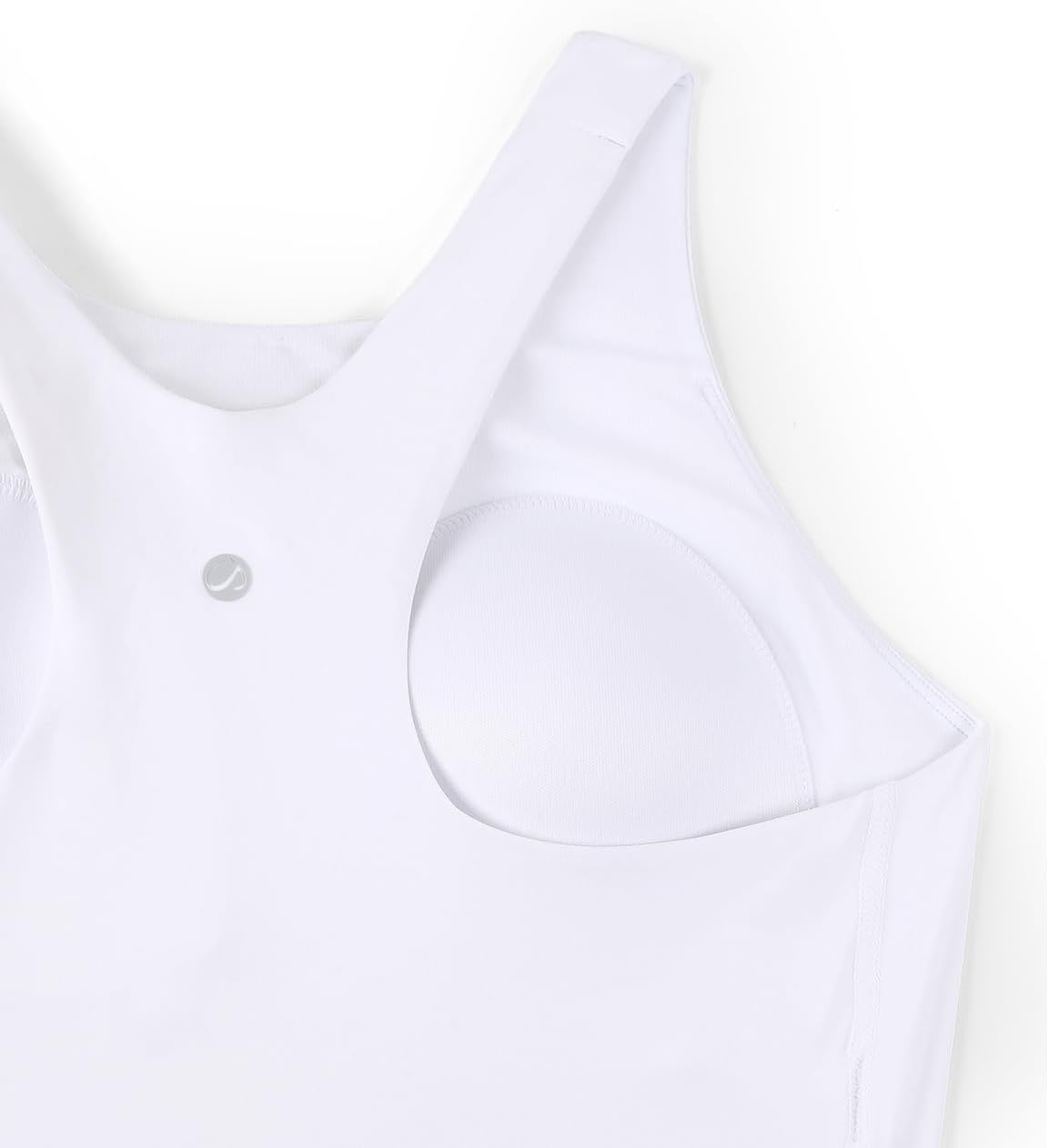 image:imageCRZ YOGA Racerback Bikini Tops for Women Padded High Neck Modest Swim Sports Bathing BraWhite
