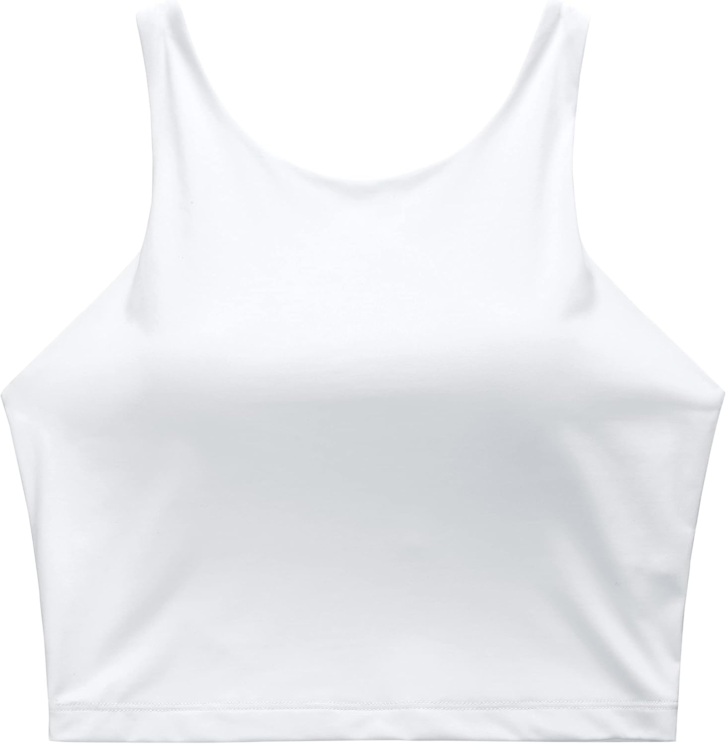 image:imageCRZ YOGA Racerback Bikini Tops for Women Padded High Neck Modest Swim Sports Bathing BraWhite