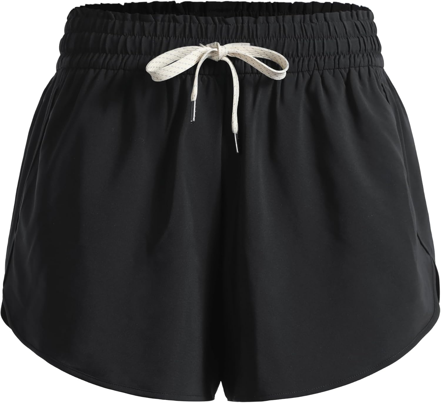 image:imageCRZ YOGA Relaxed Fit Dolphin Board Shorts for Women 35 High Waisted Swim Beach Bathing Trunks Bottoms with LinerBlack