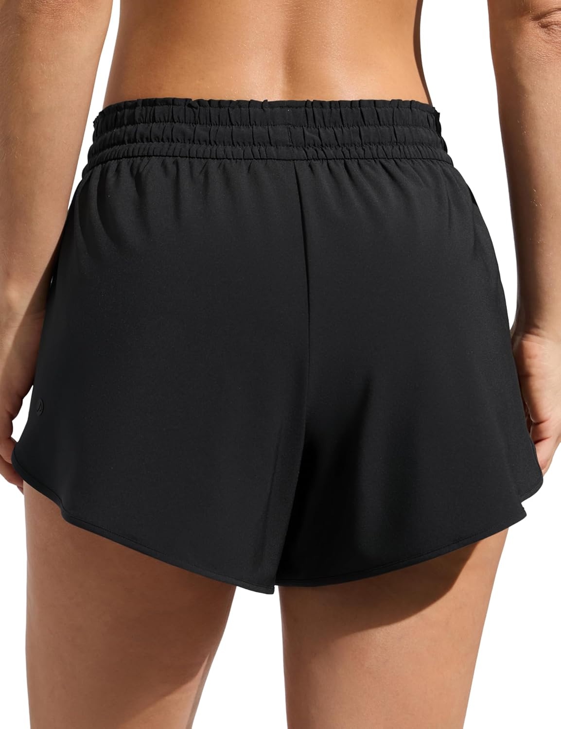 image:imageCRZ YOGA Relaxed Fit Dolphin Board Shorts for Women 35 High Waisted Swim Beach Bathing Trunks Bottoms with LinerBlack