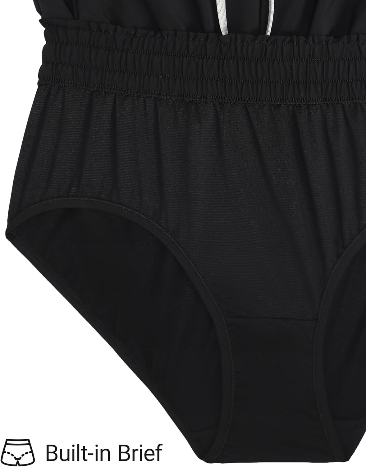 image:imageCRZ YOGA Relaxed Fit Dolphin Board Shorts for Women 35 High Waisted Swim Beach Bathing Trunks Bottoms with LinerBlack