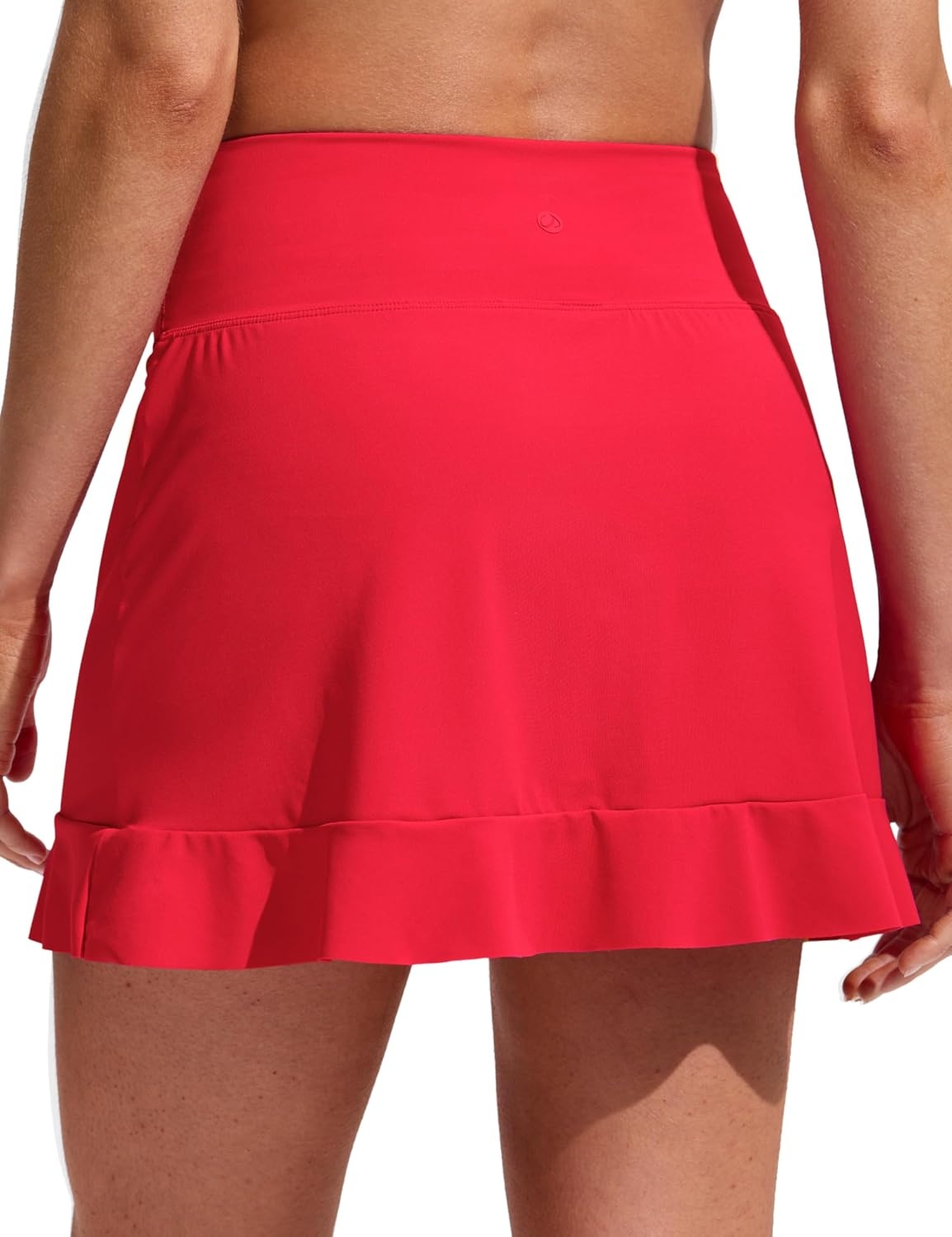 image:imageCRZ YOGA Ruffle Swim Skirt for Women High Waisted Tummy Control Bathing Suit Bikini Bottoms SkortsDeep Red