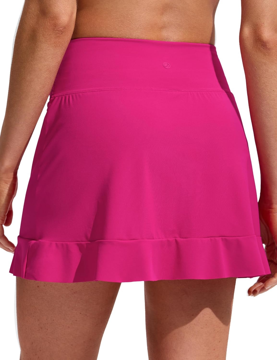 image:imageCRZ YOGA Ruffle Swim Skirt for Women High Waisted Tummy Control Bathing Suit Bikini Bottoms SkortsGranita Pink