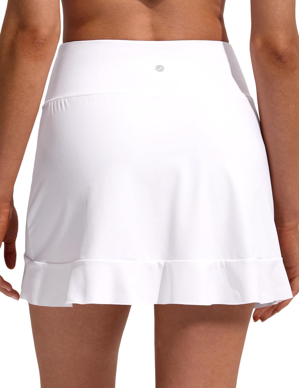 image:imageCRZ YOGA Ruffle Swim Skirt for Women High Waisted Tummy Control Bathing Suit Bikini Bottoms SkortsWhite