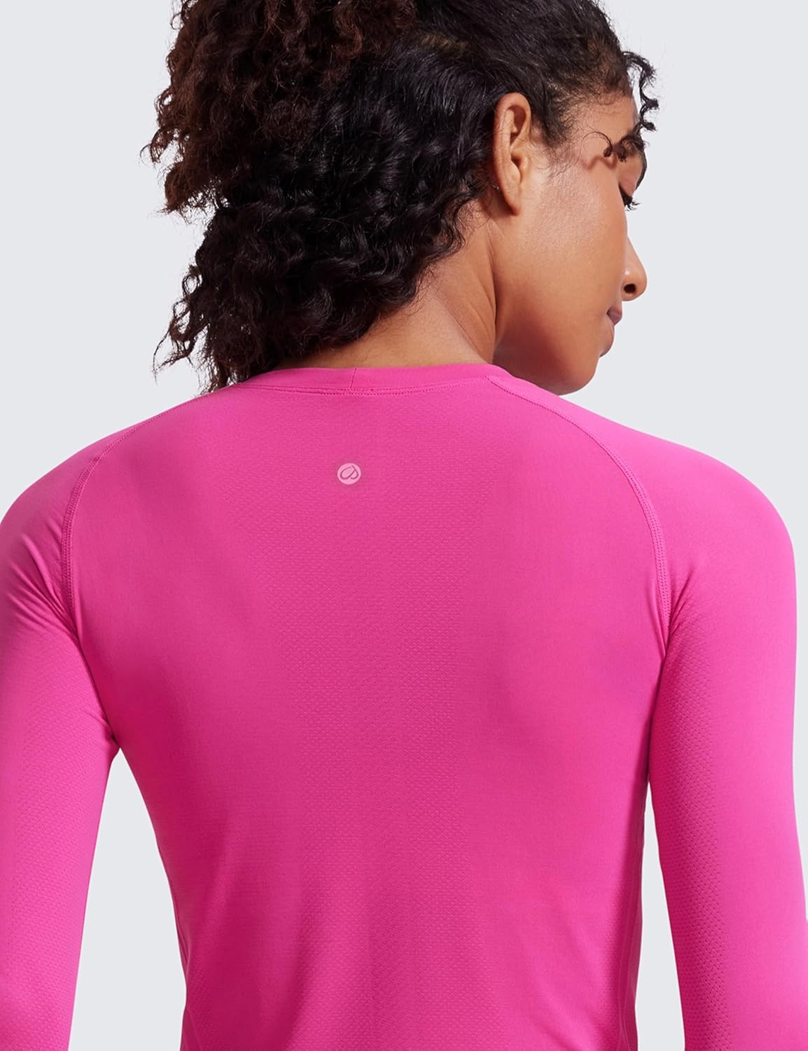 image:imageCRZ YOGA Seamless Long Sleeve Shirts for Women Waist Length Workout Athletic Running Gym Yoga Tops Crewneck BreathableHibiscus Purple