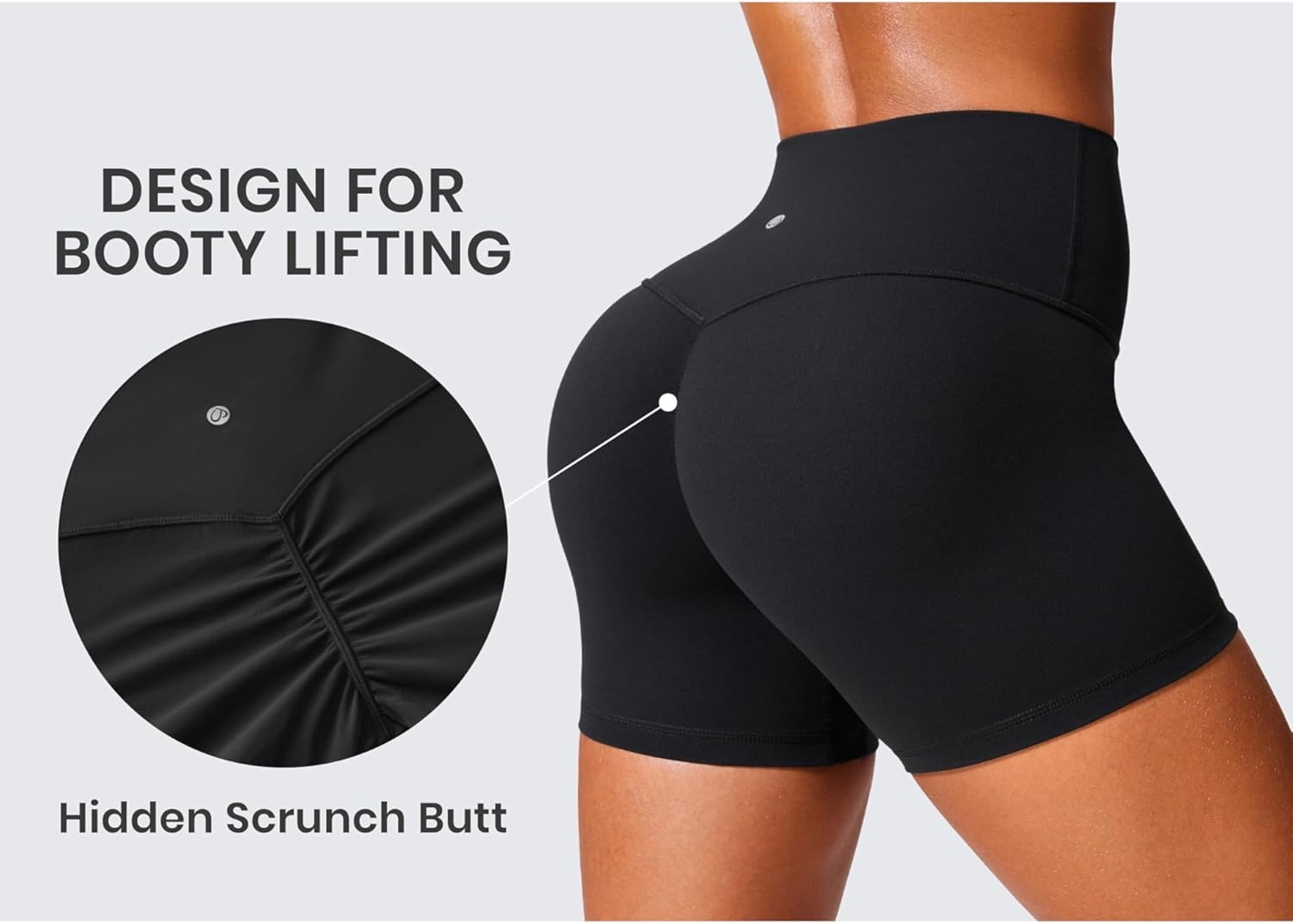 image:imageCRZ YOGA Secretsculpt Butterlift Biker Shorts 4 No Front Seam High Waisted Womens Workout Gym Booty Scrunch ButtBlack
