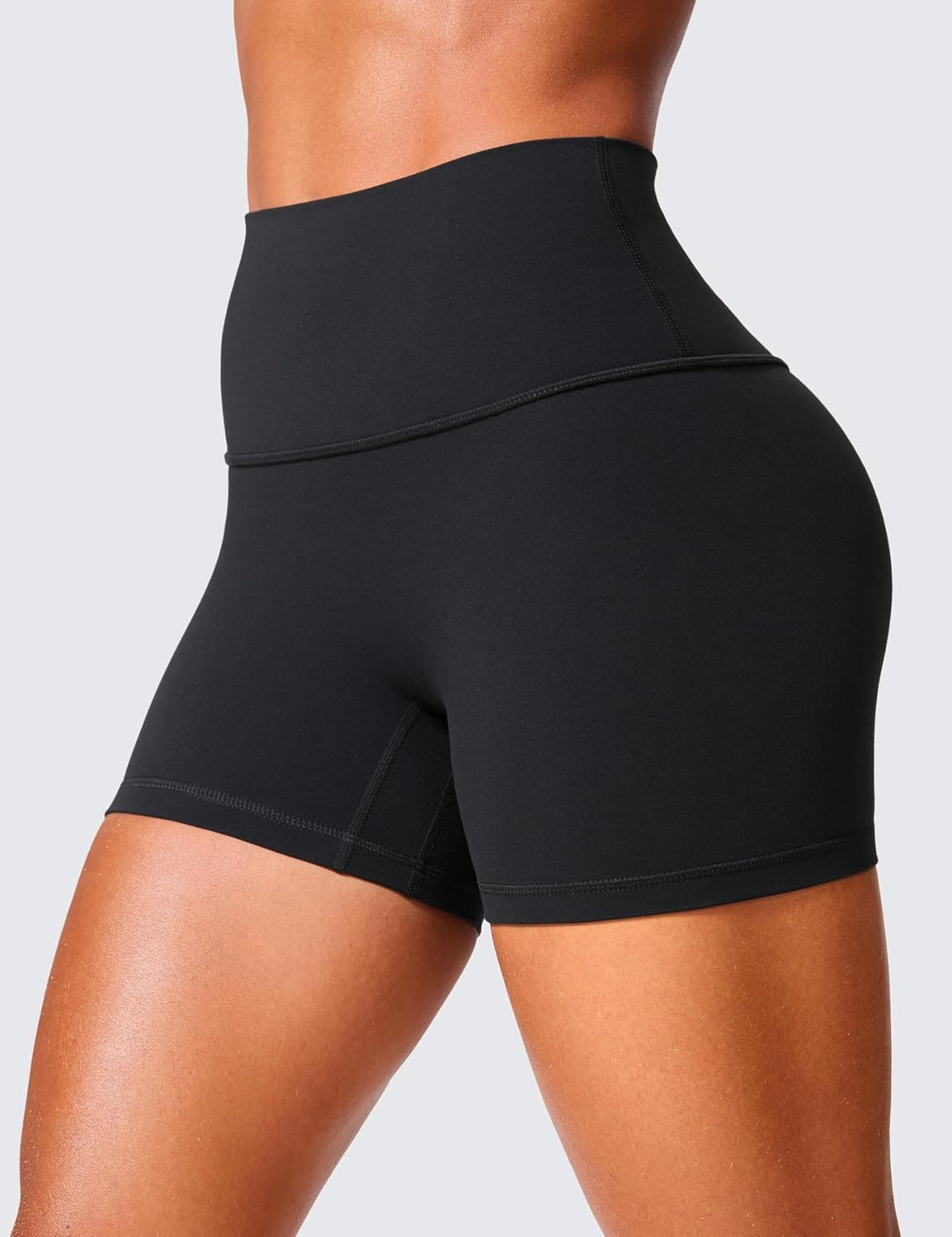 image:imageCRZ YOGA Secretsculpt Butterlift Biker Shorts 4 No Front Seam High Waisted Womens Workout Gym Booty Scrunch ButtBlack