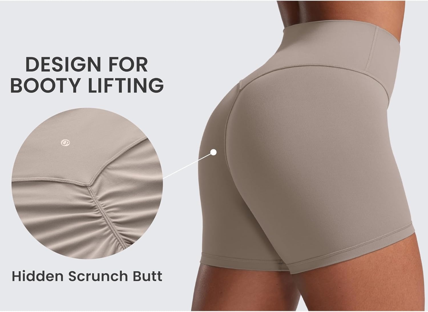 image:imageCRZ YOGA Secretsculpt Butterlift Biker Shorts 4 No Front Seam High Waisted Womens Workout Gym Booty Scrunch ButtCreamy Latte