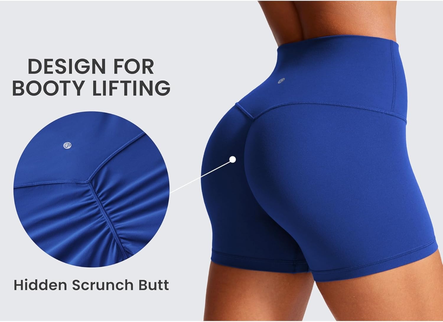 image:imageCRZ YOGA Secretsculpt Butterlift Biker Shorts 4 No Front Seam High Waisted Womens Workout Gym Booty Scrunch ButtWaves Blue