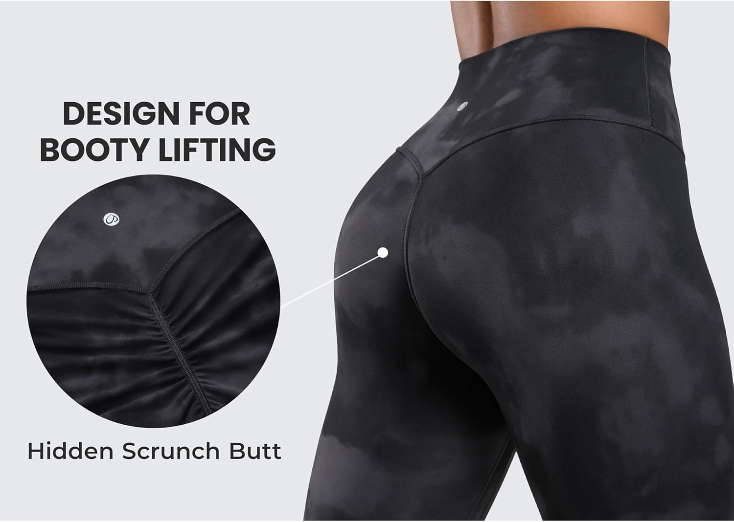 image:imageCRZ YOGA Secretsculpt Butterlift Workout Leggings 25 No Front Seam High Waisted Womens Yoga Pants Booty Scrunch ButtBlack Tie Dye Flowers