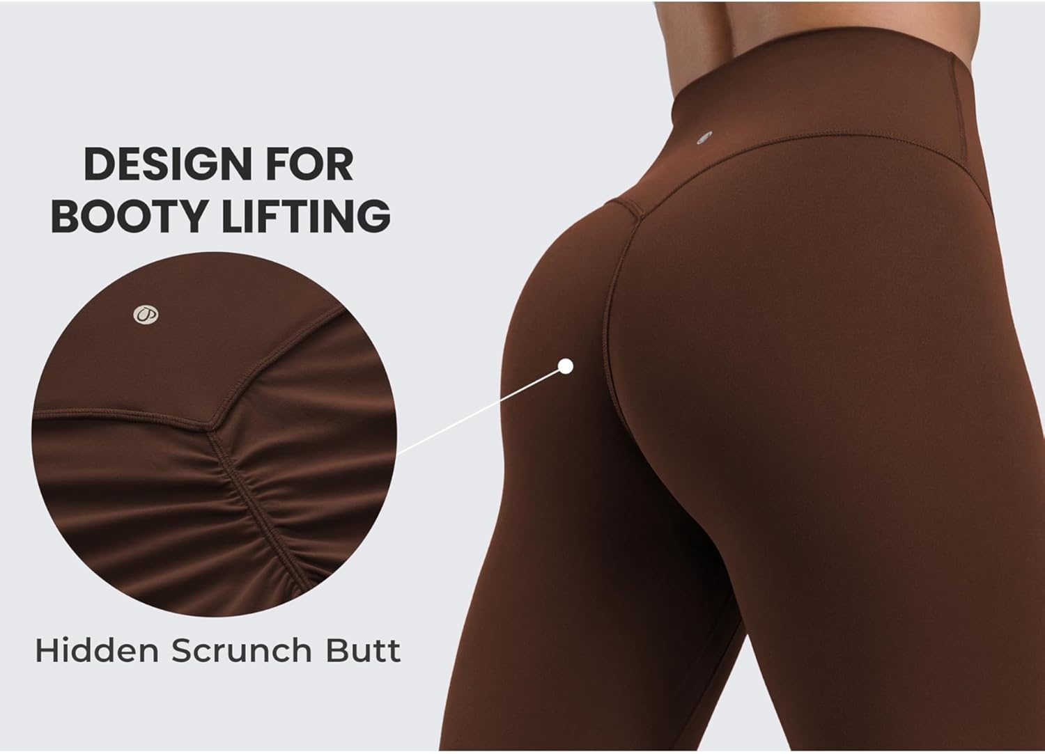 image:imageCRZ YOGA Secretsculpt Butterlift Workout Leggings 25 No Front Seam High Waisted Womens Yoga Pants Booty Scrunch ButtLava Brown