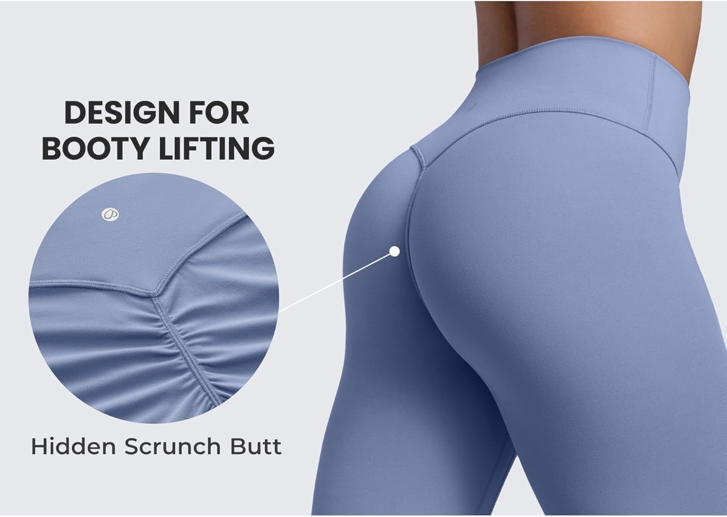 image:imageCRZ YOGA Secretsculpt Butterlift Workout Leggings 25 No Front Seam High Waisted Womens Yoga Pants Booty Scrunch ButtOasis Blue