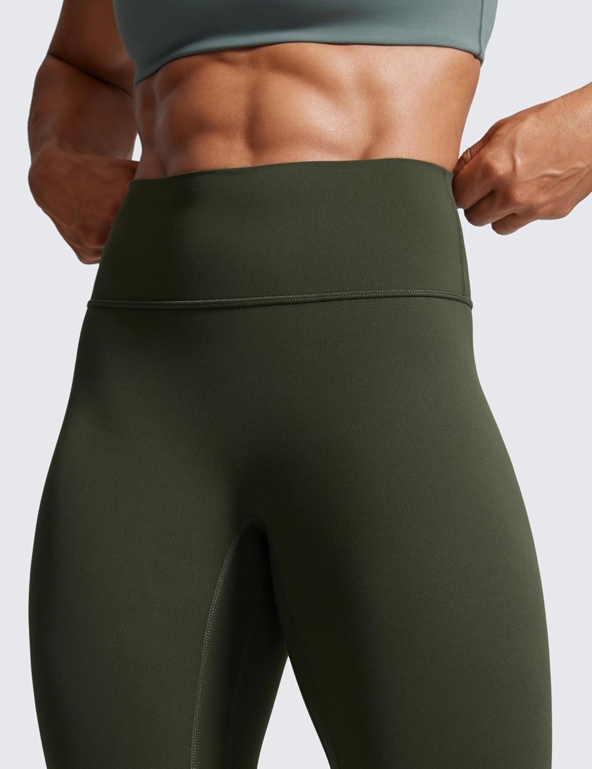 image:imageCRZ YOGA Secretsculpt Butterlift Workout Leggings 25 No Front Seam High Waisted Womens Yoga Pants Booty Scrunch ButtOlive Green